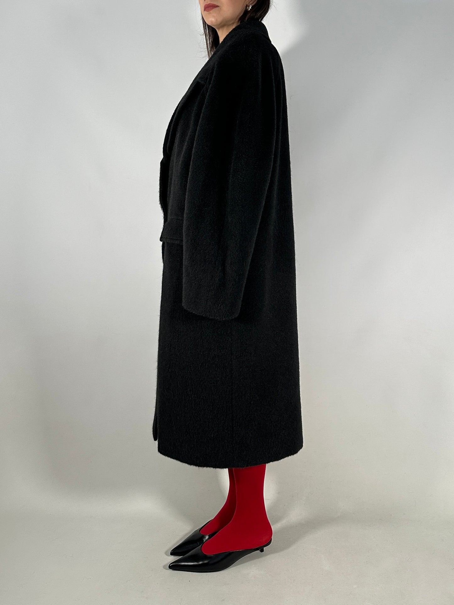 Vintage Black Alpaca Coat
