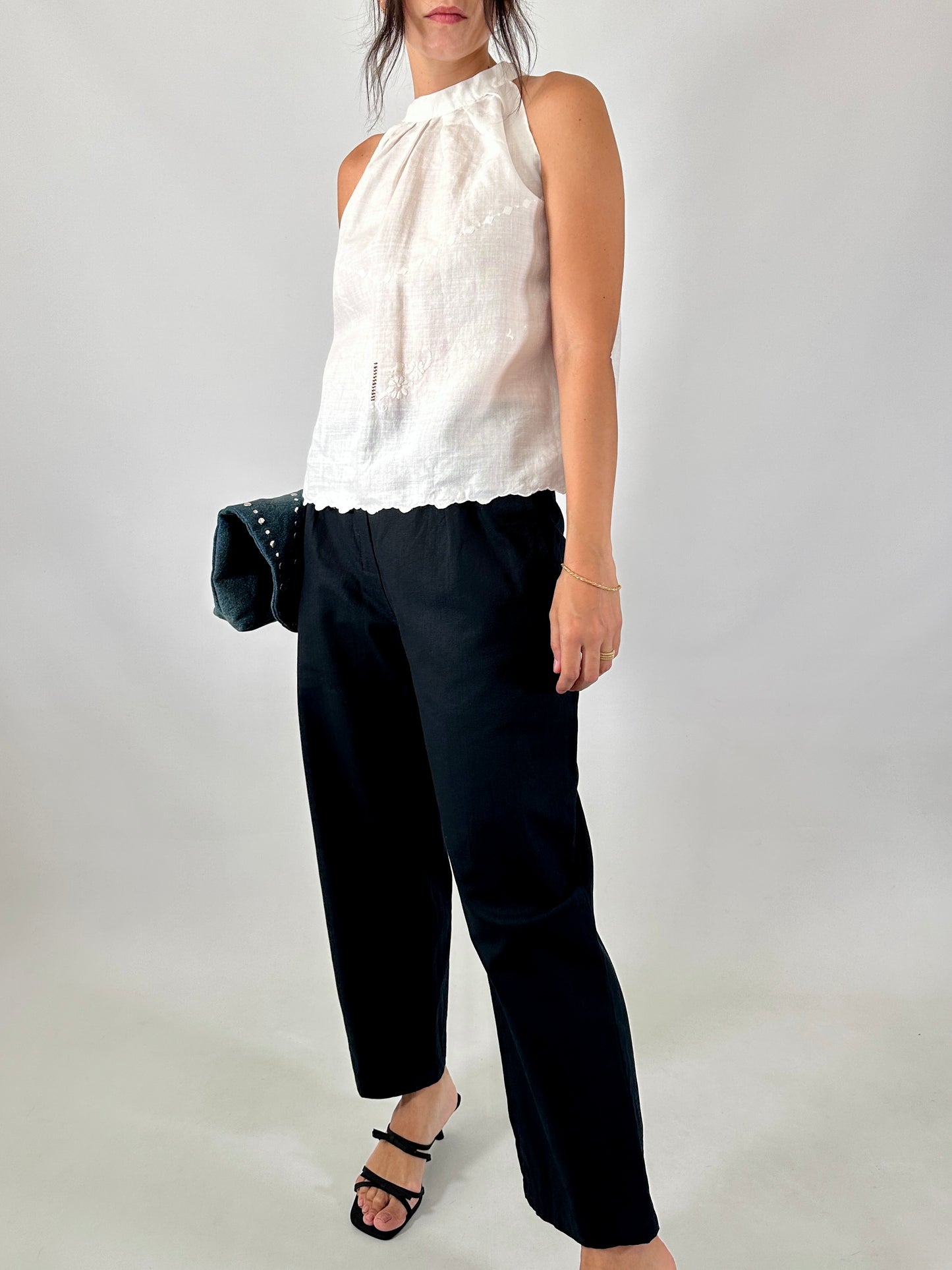 Vintage linen halter neck top