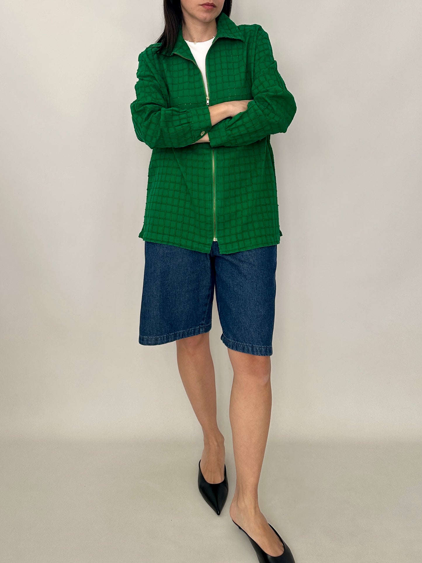 Textured zipped shirt