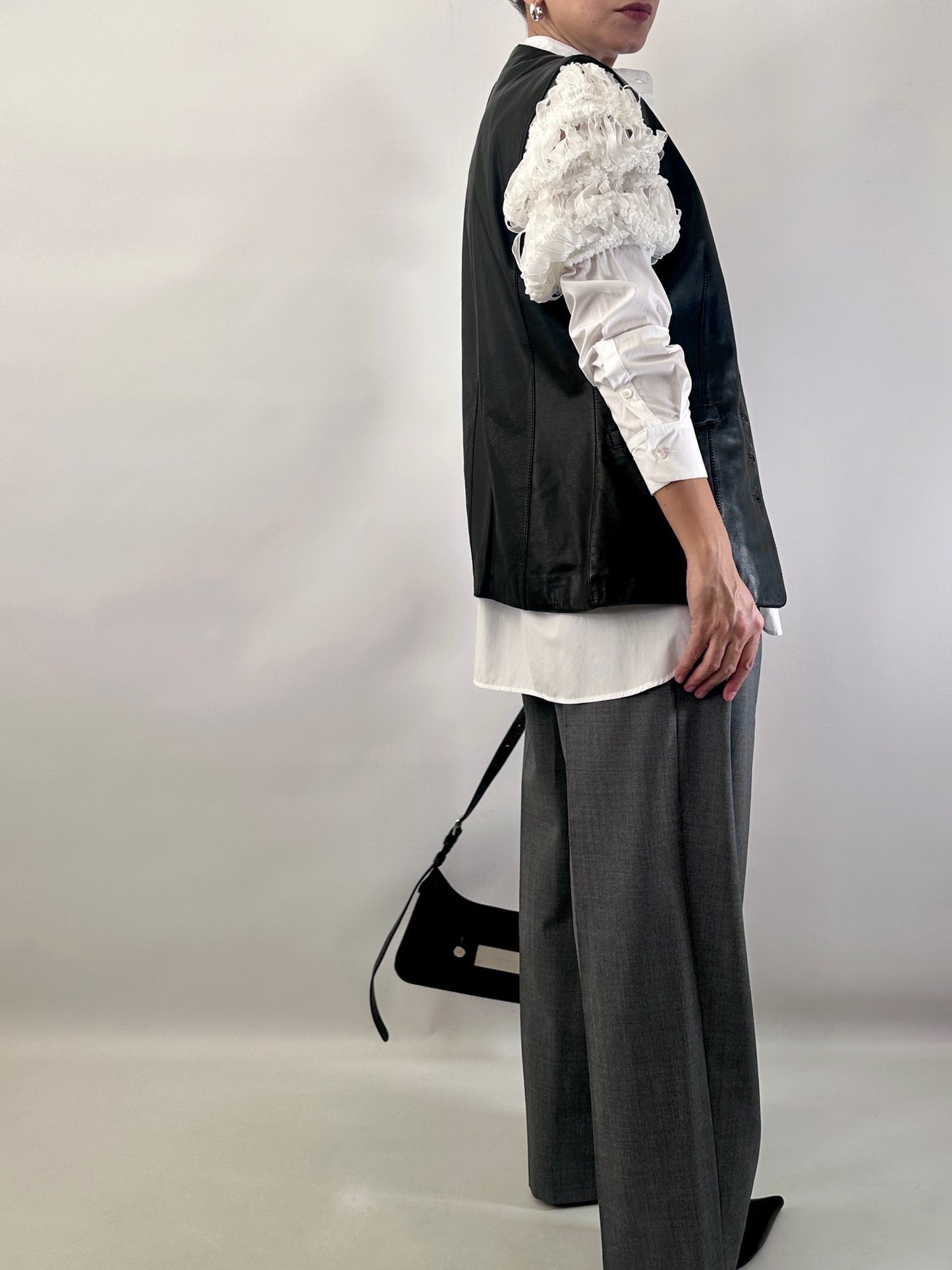 Vintage real leather waistcoat