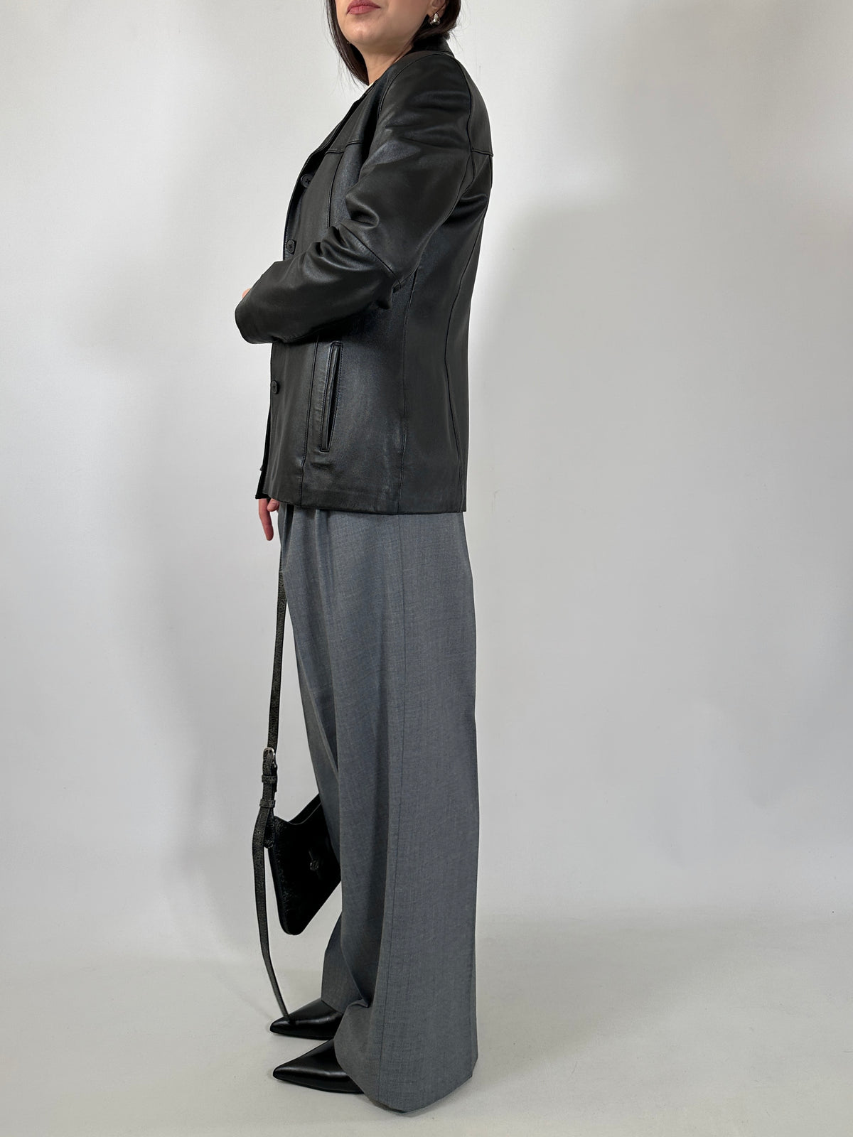 Black Lambskin Fitted Jacket