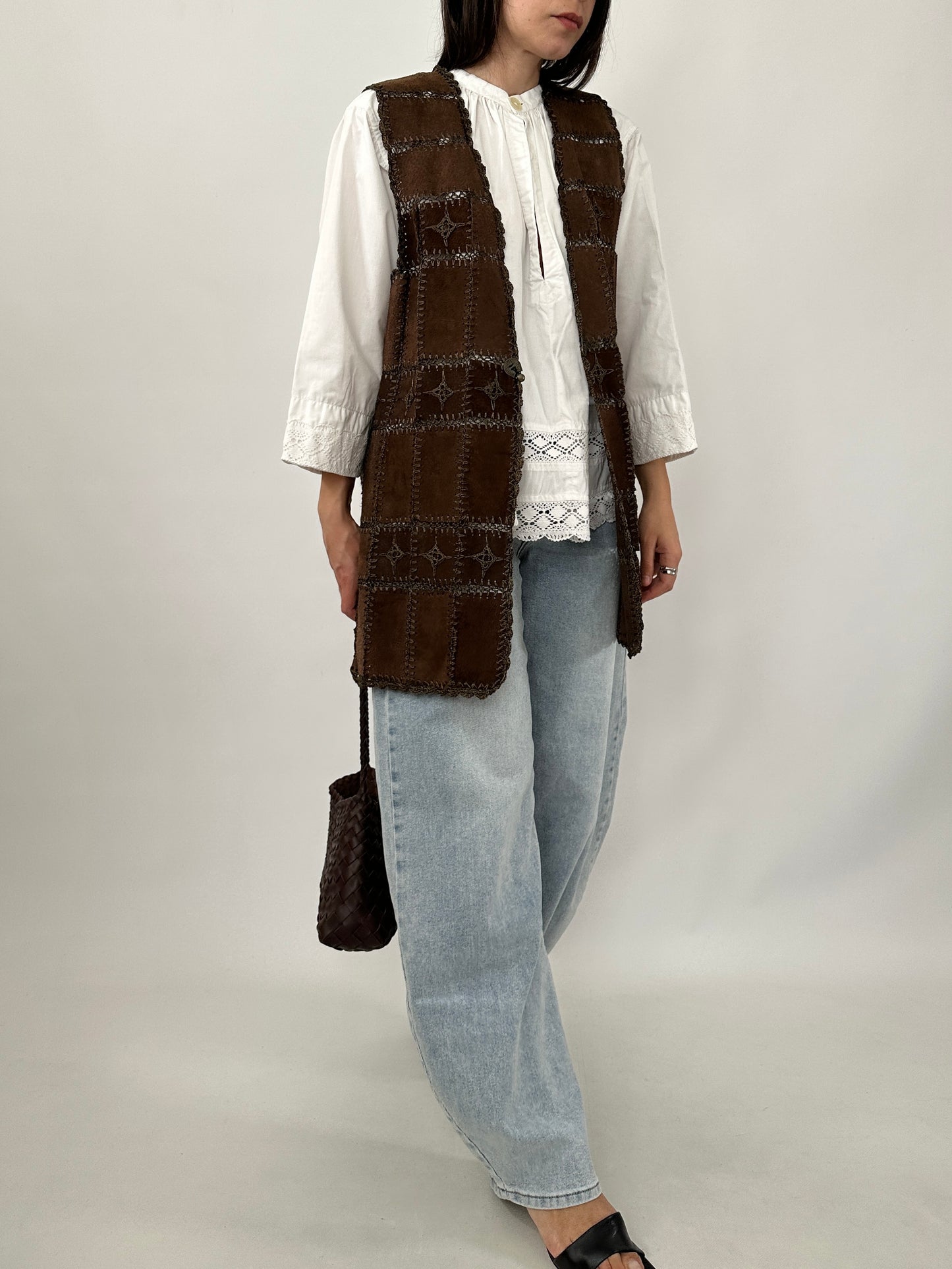 Vintage Boho Patchwork Leather Vest