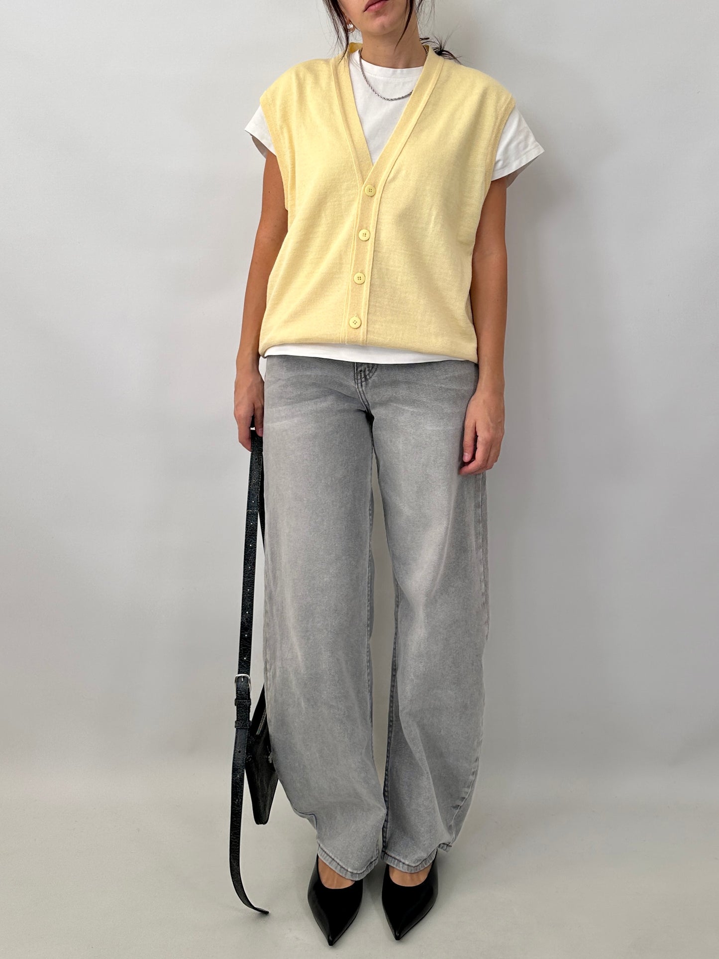 Button front sweater vest