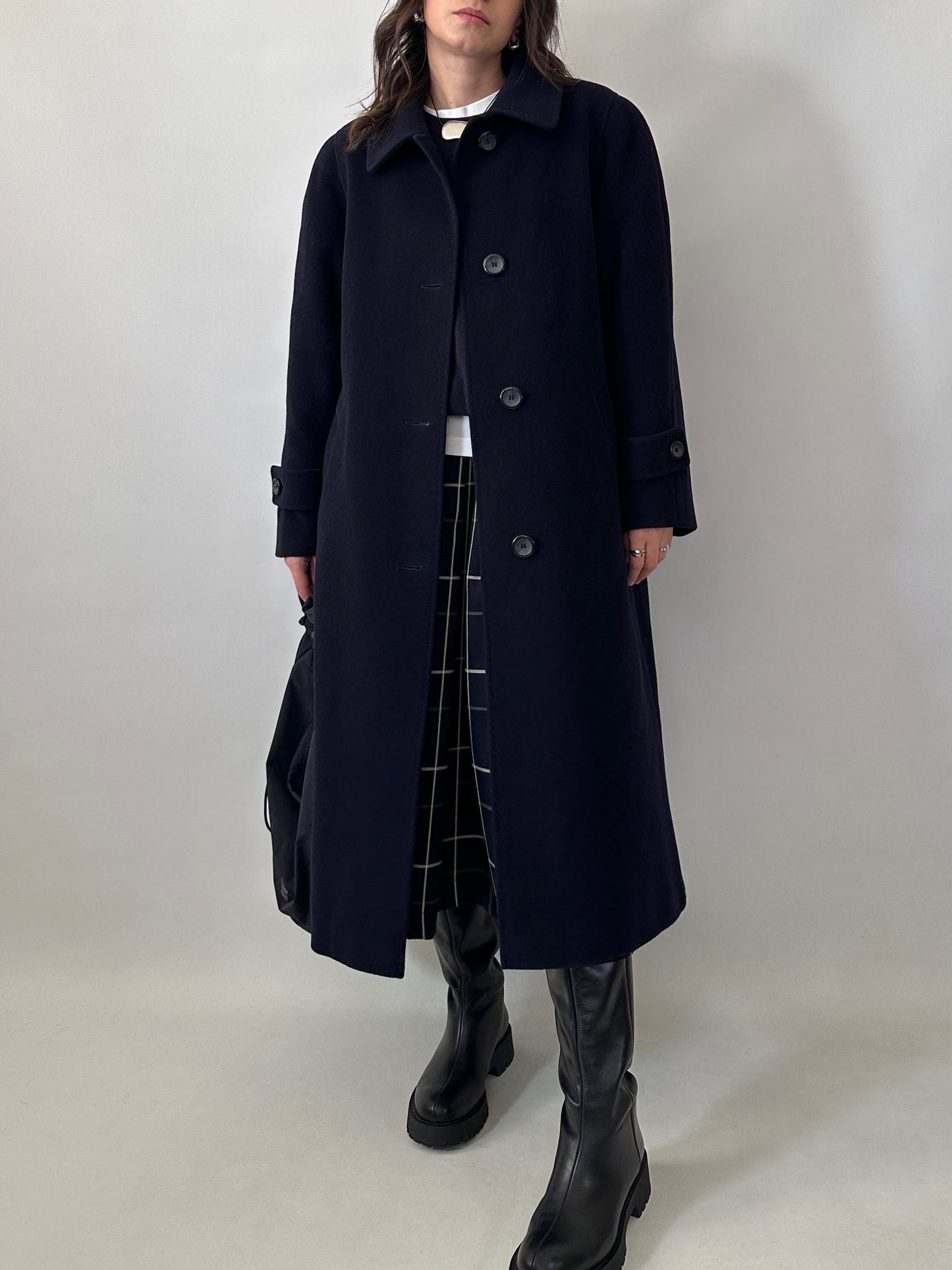 Vintage blue wool and angora coat