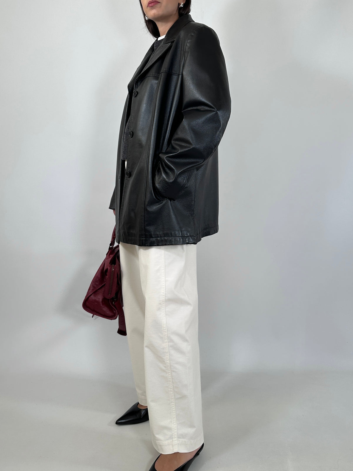 Black Leather Straight Jacket