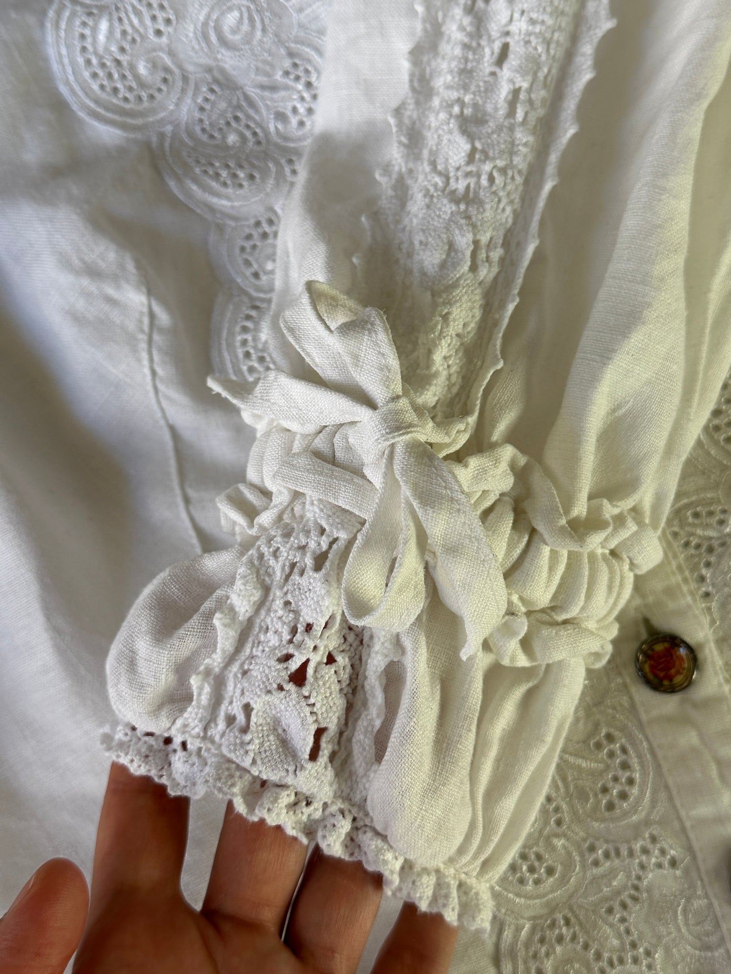 Vintage Linen Broderie Blouse