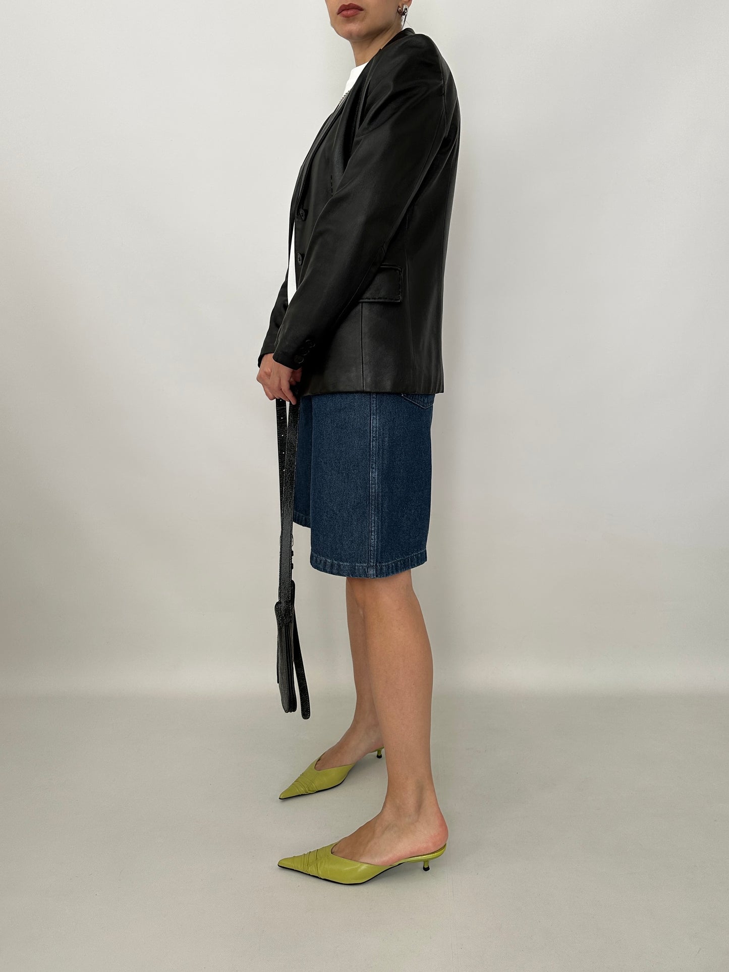 Slim fit nappa leather blazer