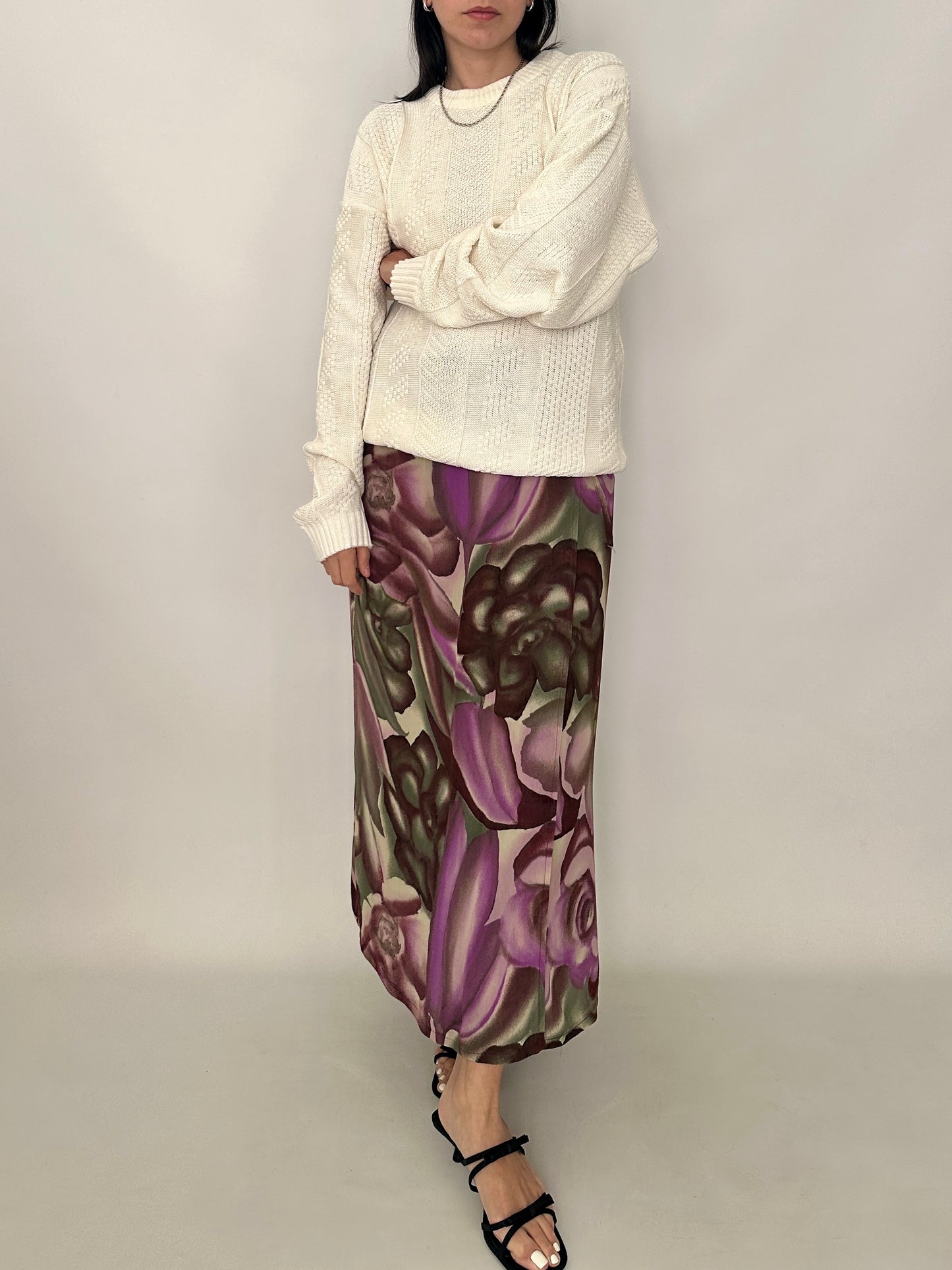 Maxi wrap printed skirt