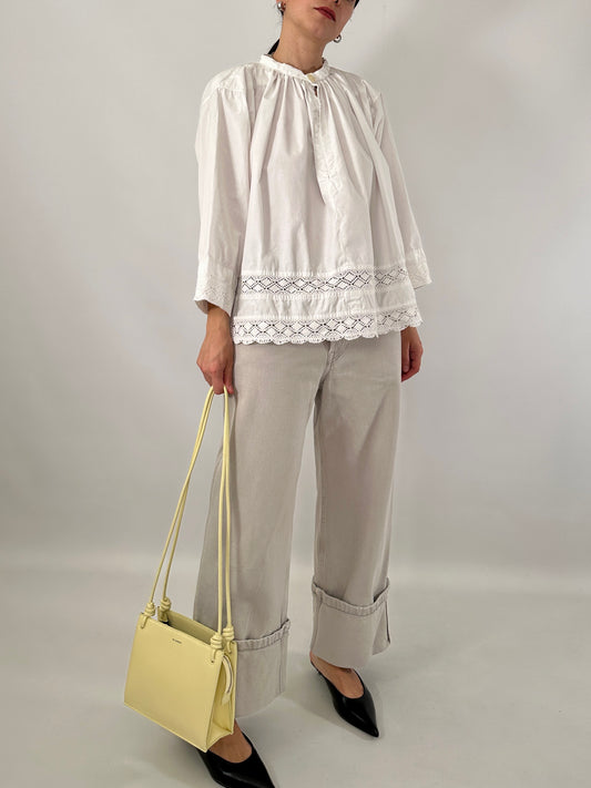 Vintage crochet panel blouse