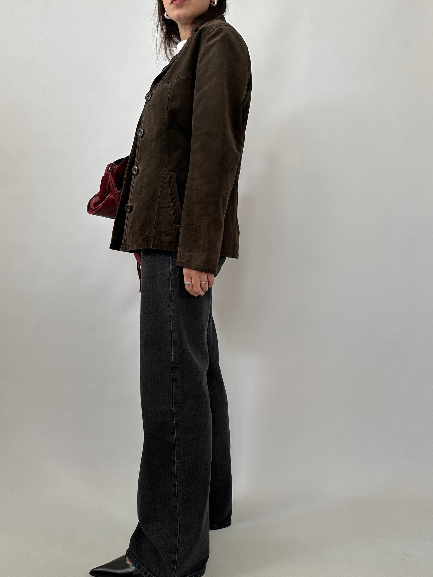 Slim Fit Brown Suede Leather Jacket
