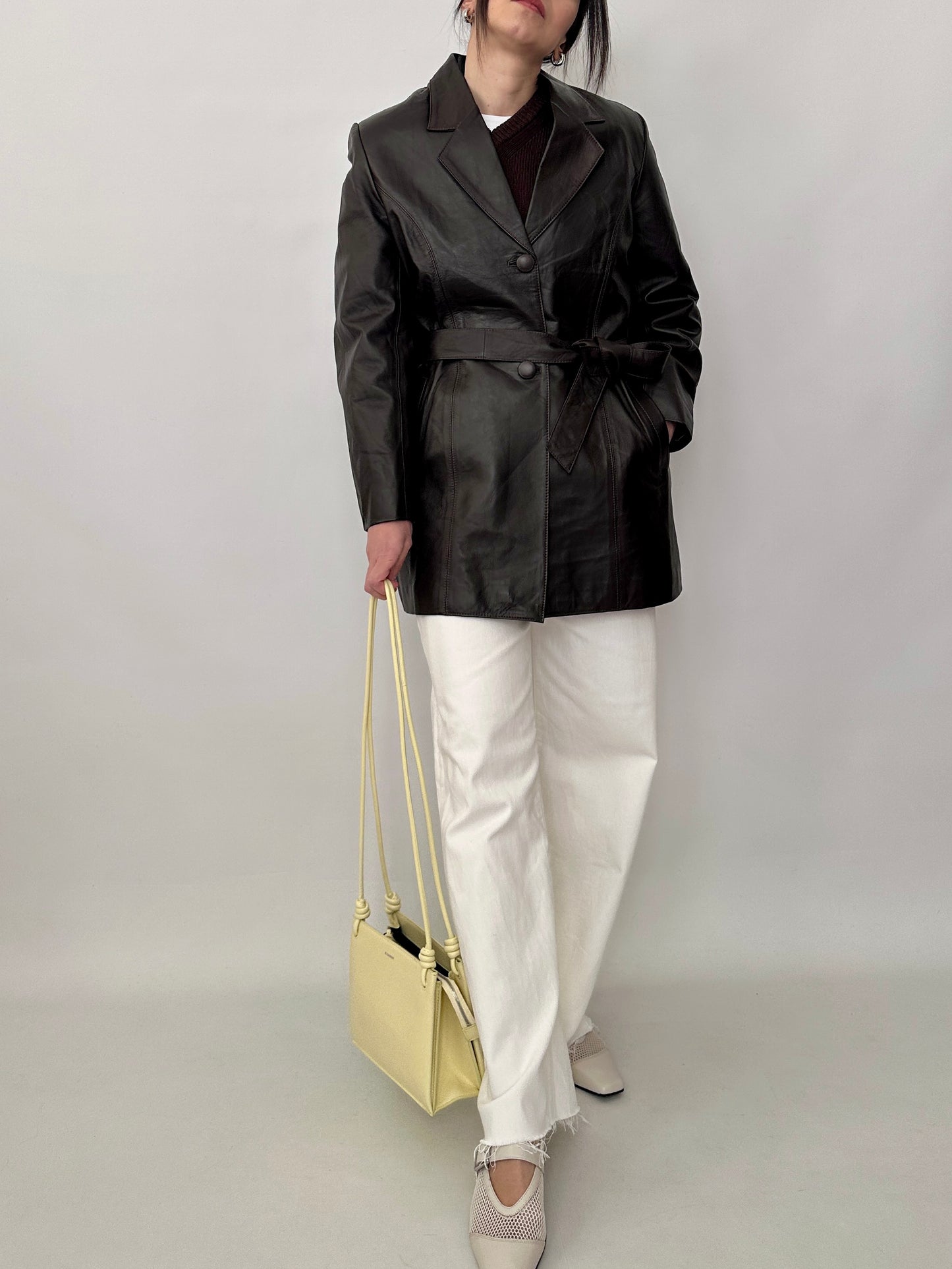 Chocolate real leather jacket