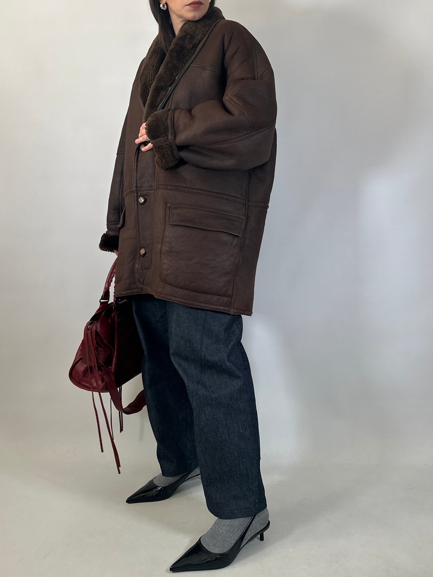 Vintage Brown Shearling Jacket