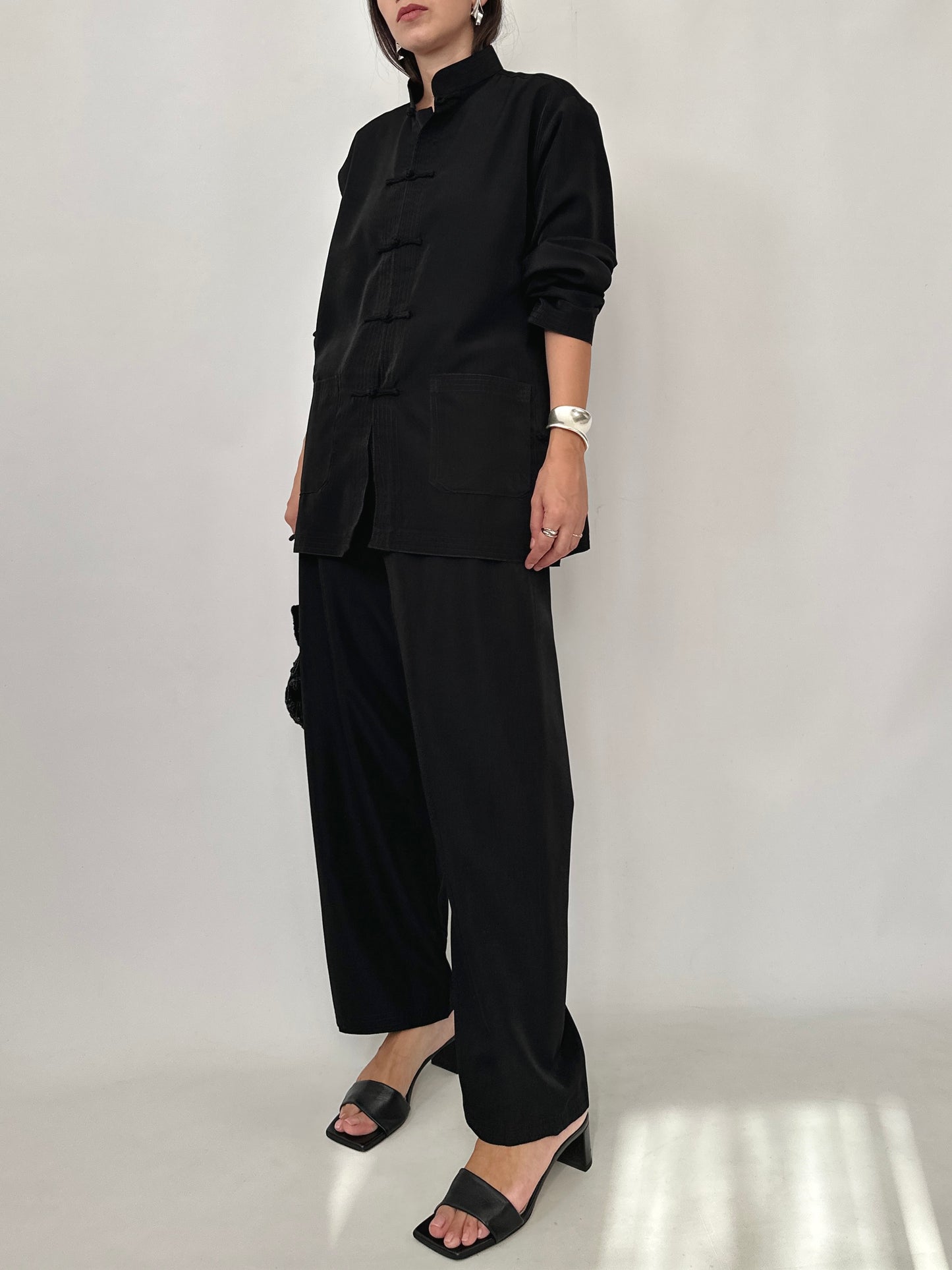 Black Silk Tang Set