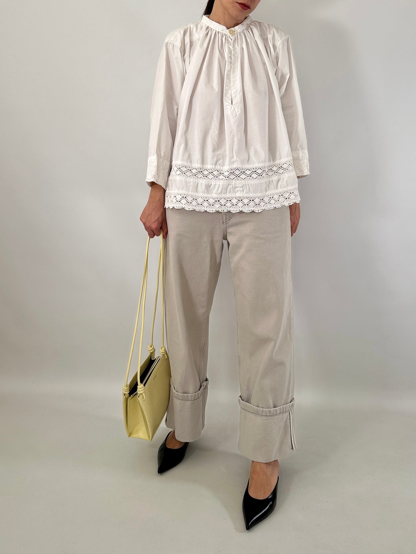 Vintage crochet panel blouse