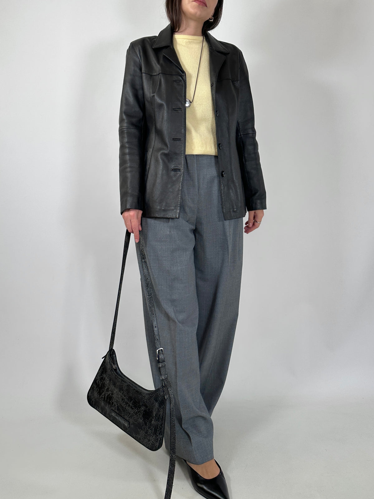 Black Lambskin Fitted Jacket