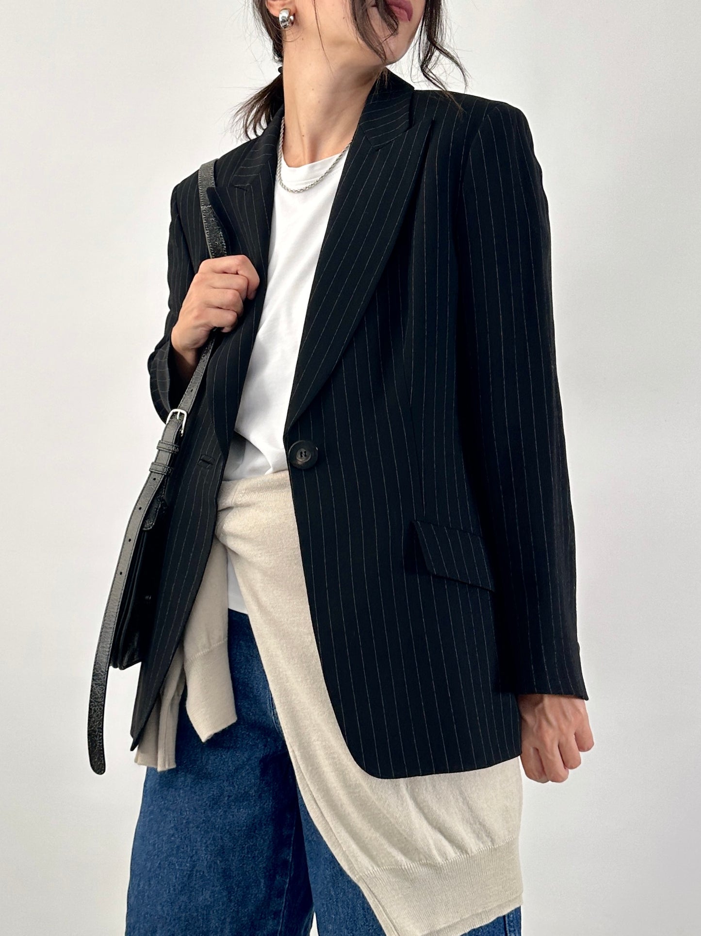 Marella pinstripe slim fit blazer