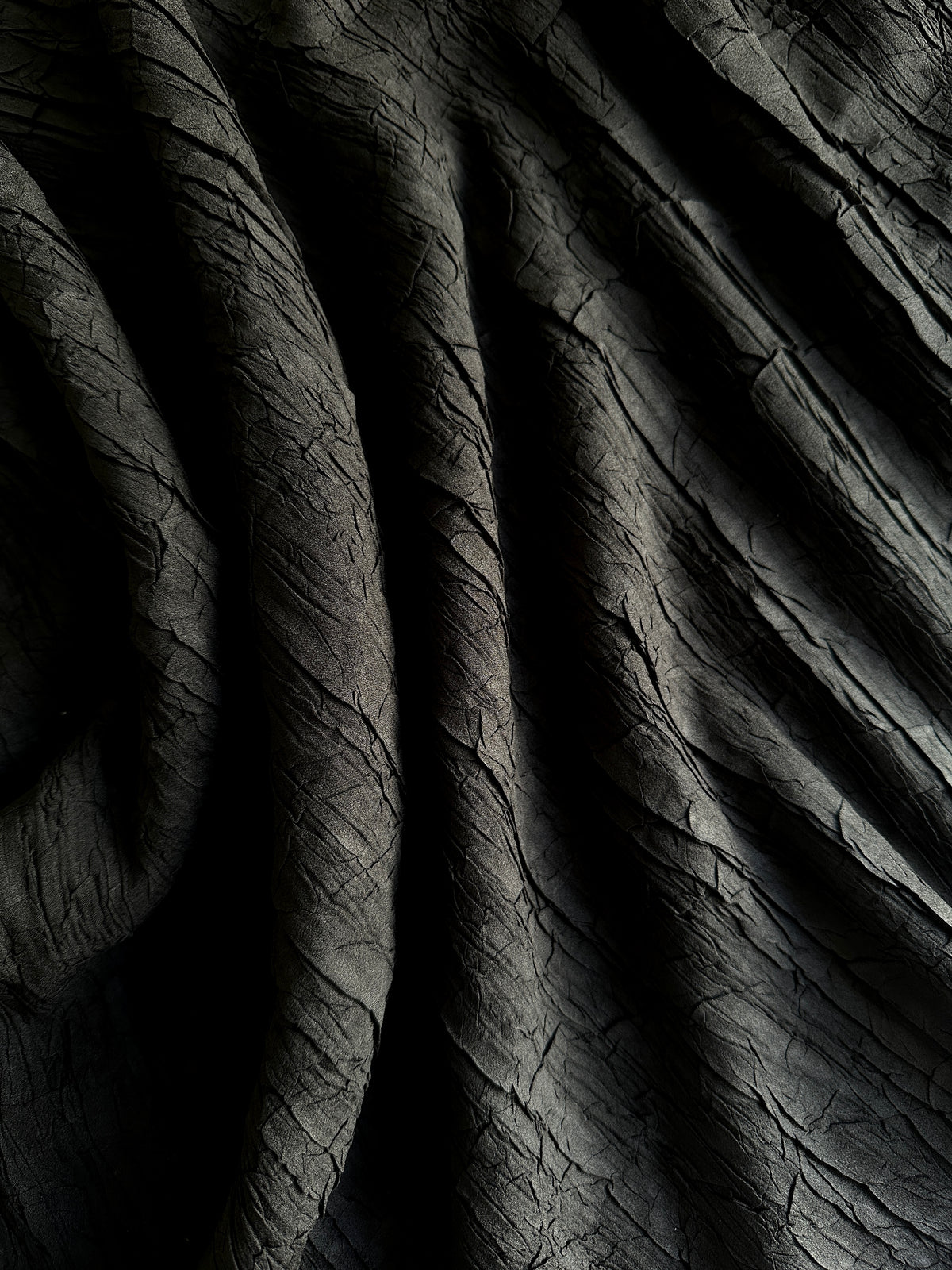Black Crinkled Maxi Skirt