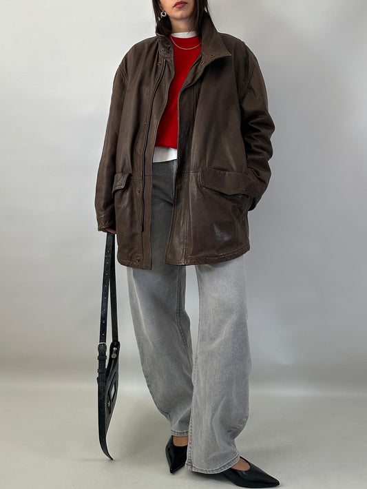 Valentino vintage real leather field jacket