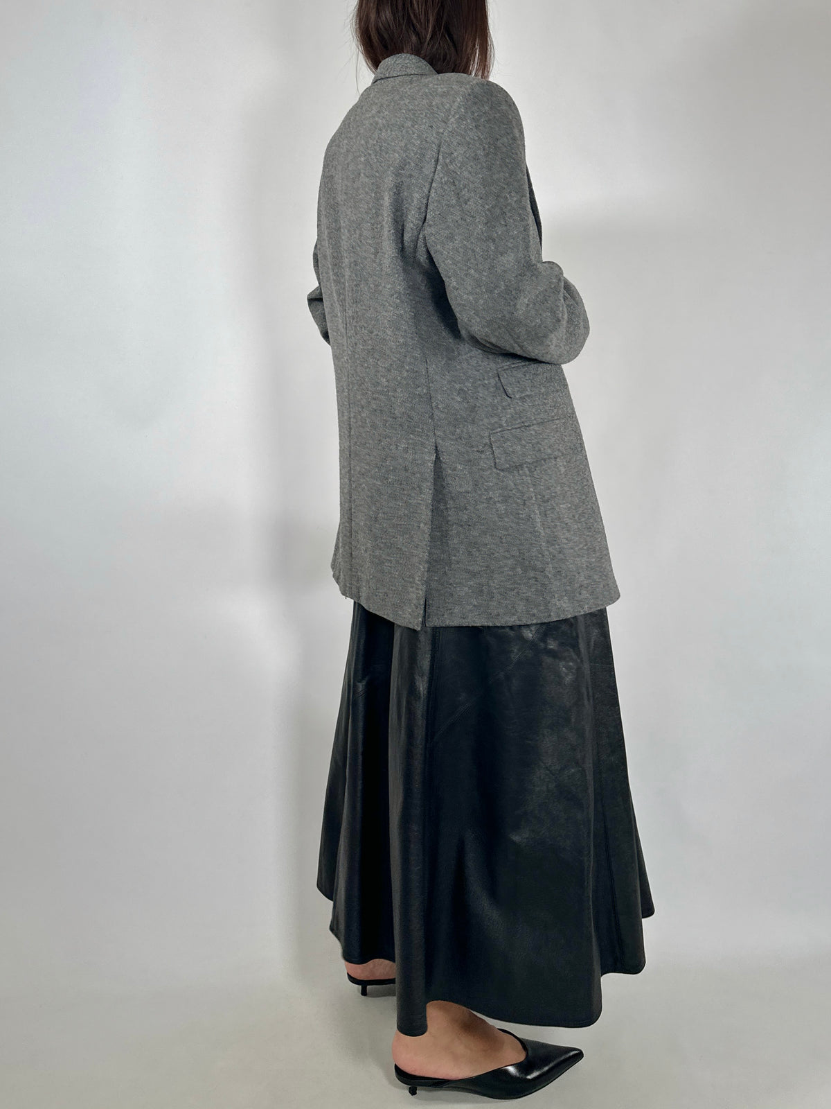 Oversized Grey Virgin Wool Blazer