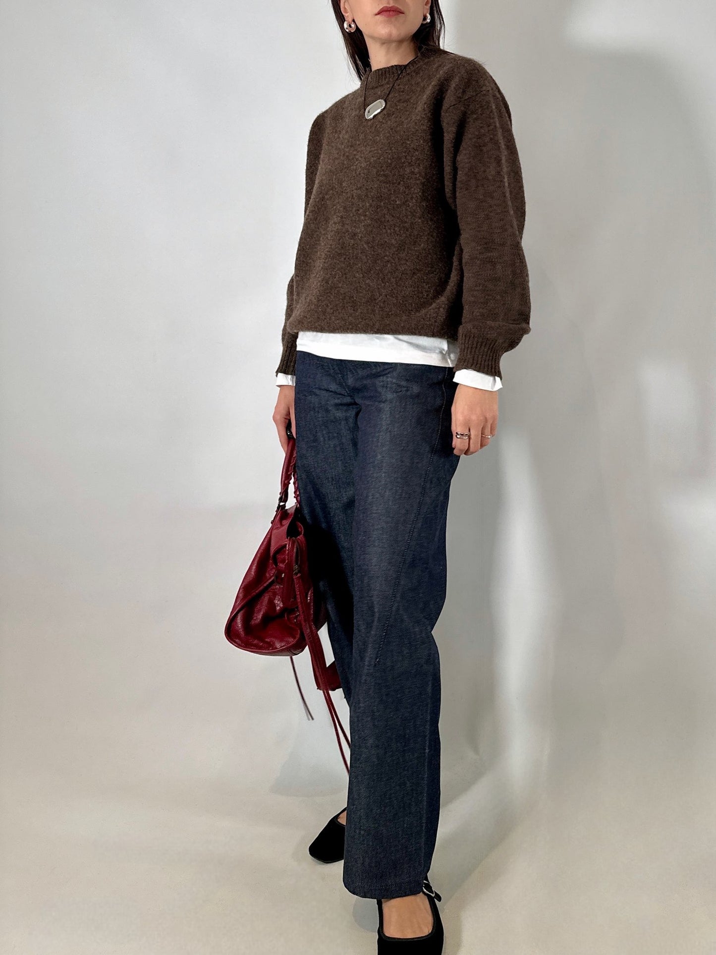 Soft pure wool brown sweater