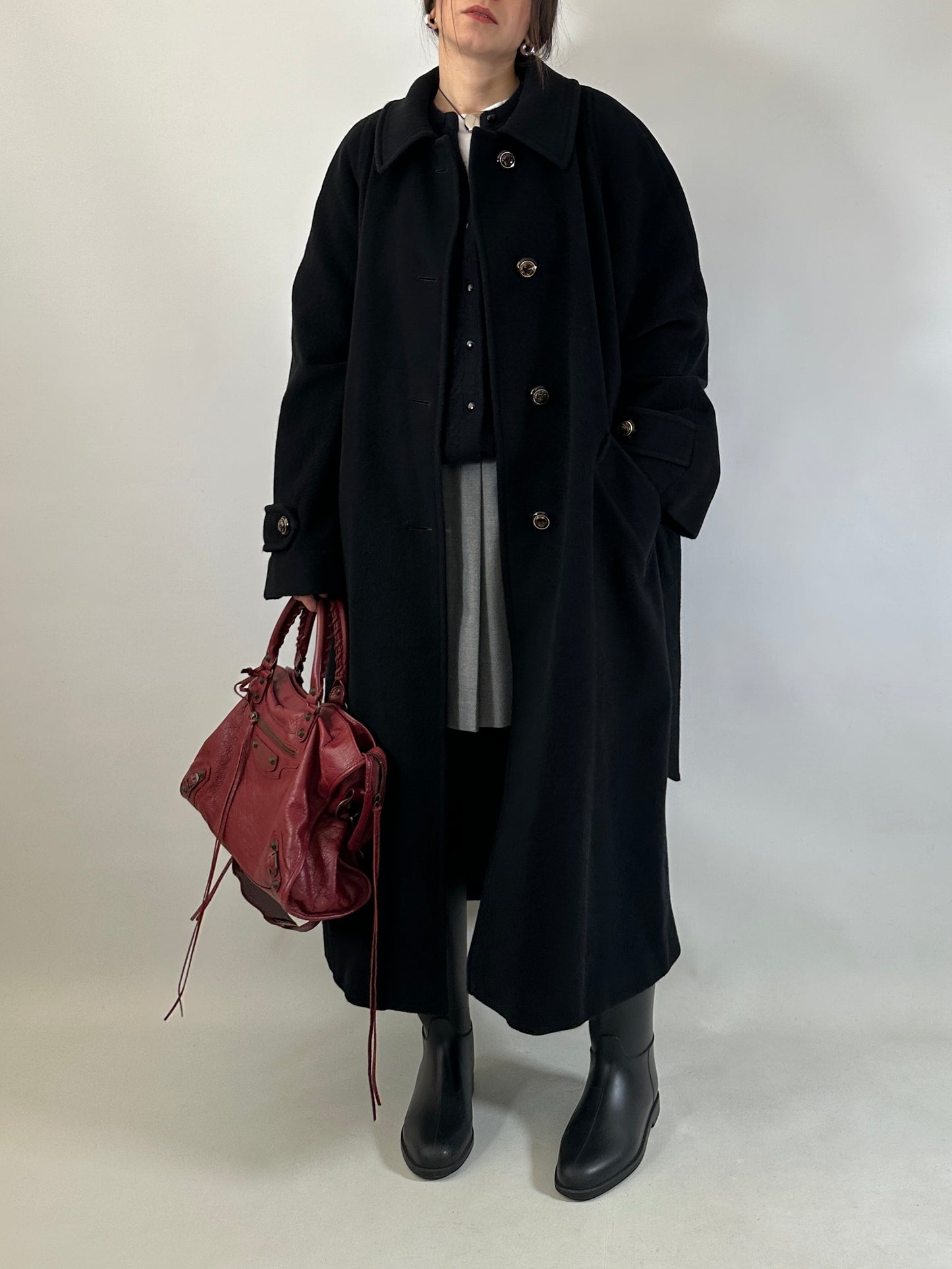 Vintage belted maxi coat