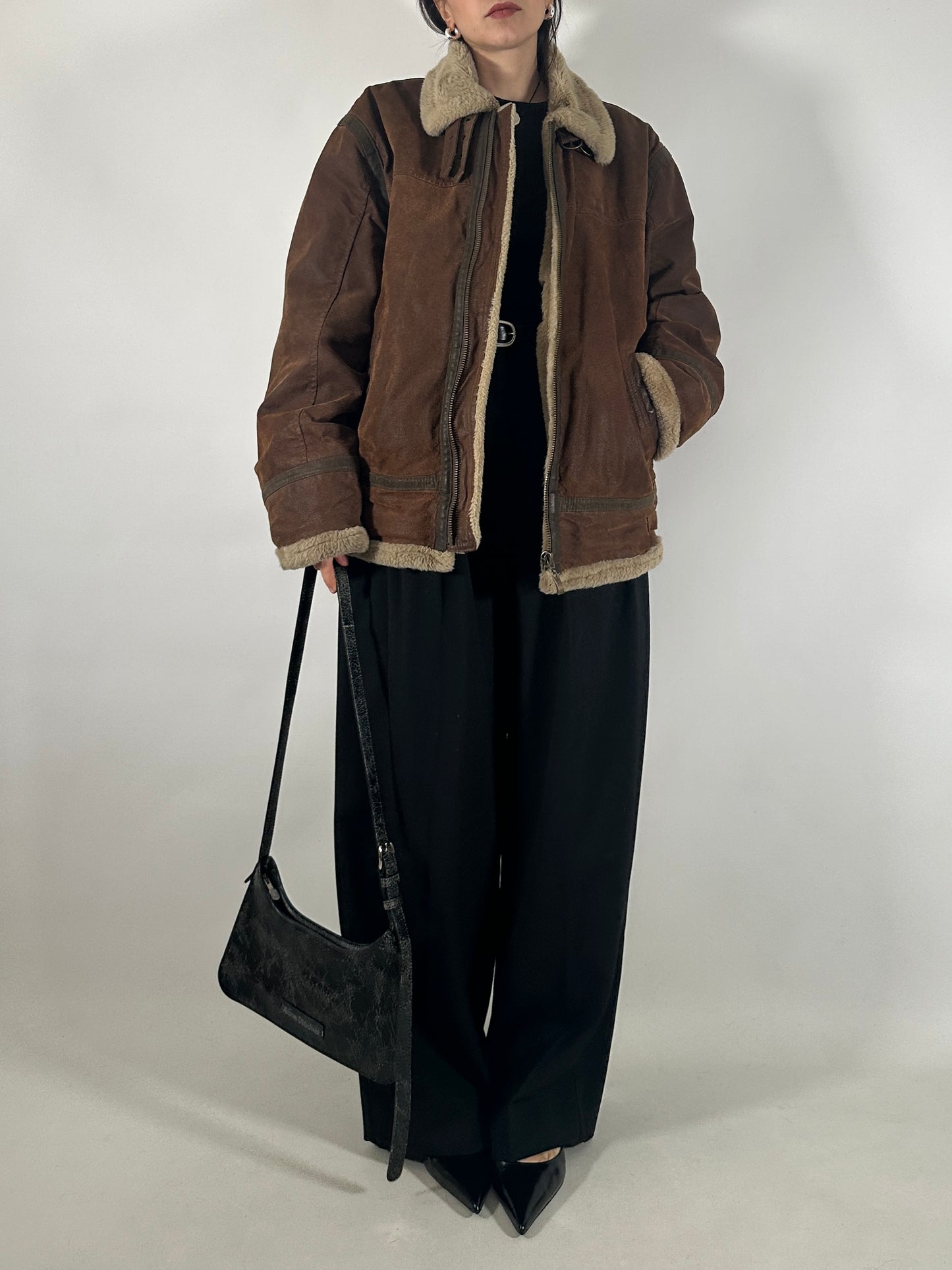 Aviator-Inspired Shearling Jacket