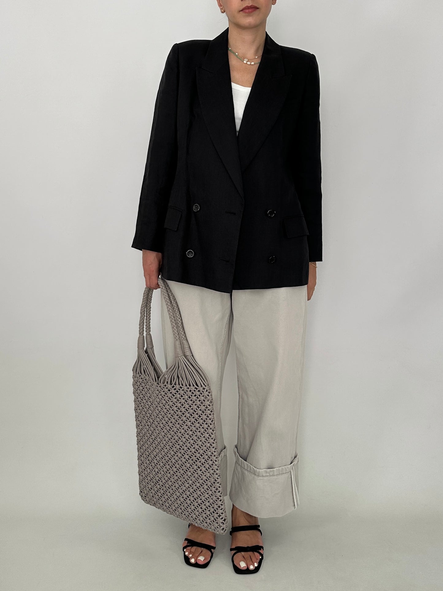 Timeless grey linen blazer