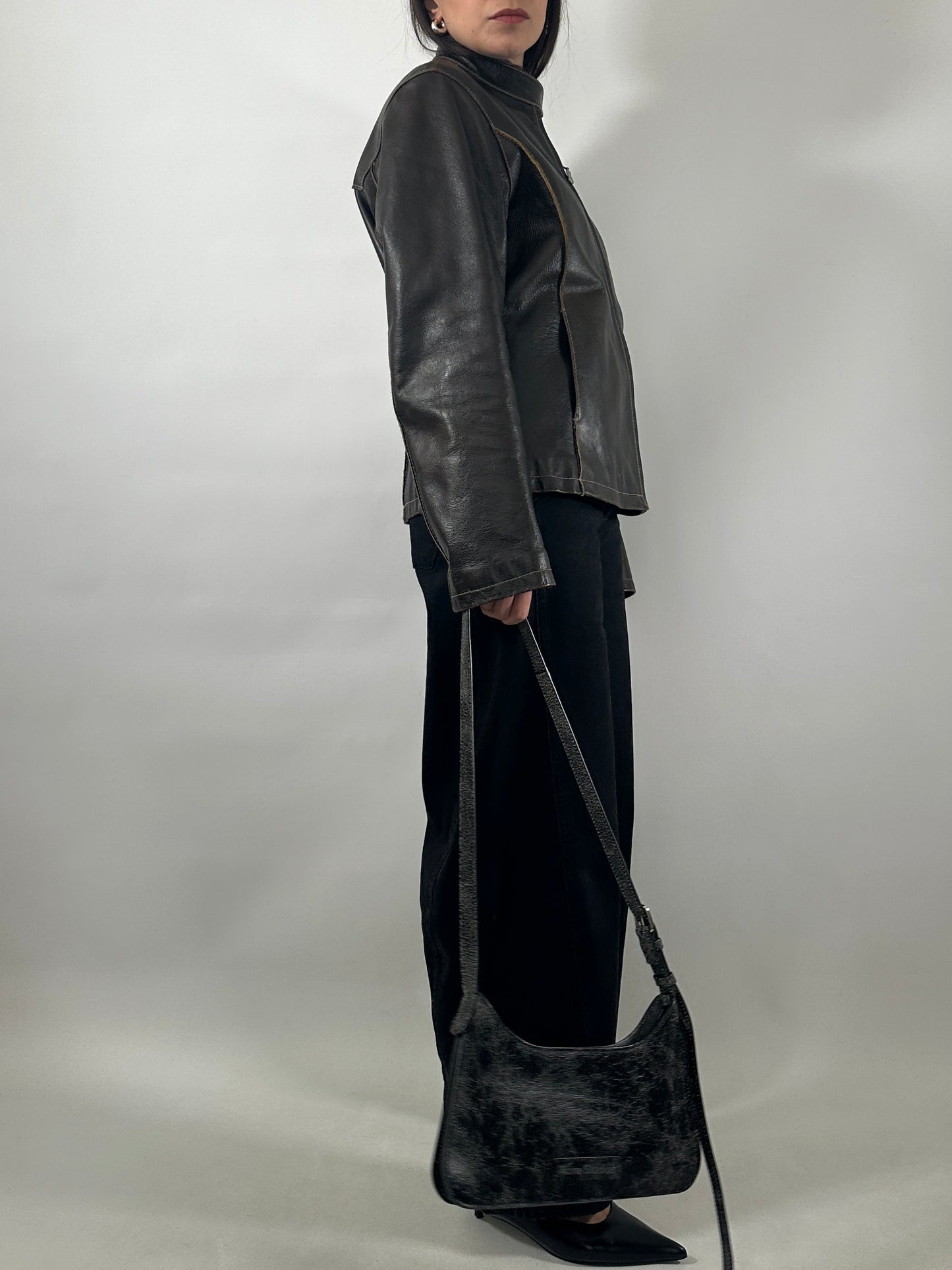 Vintage Leather Café Racer Jacket