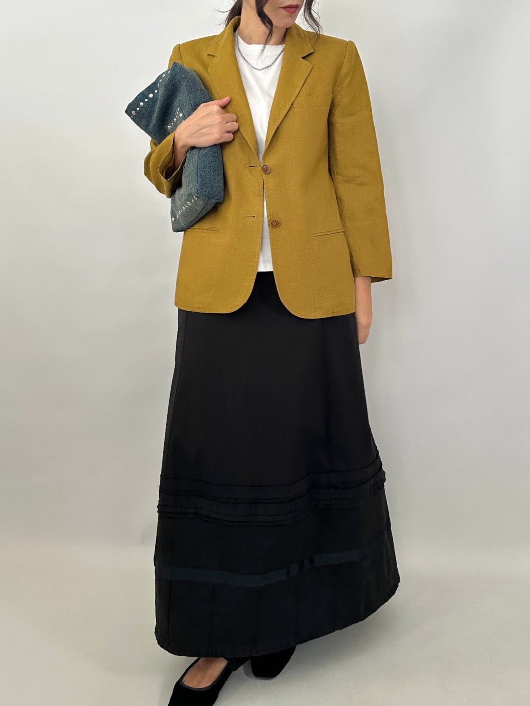 Black cotton maxi skirt