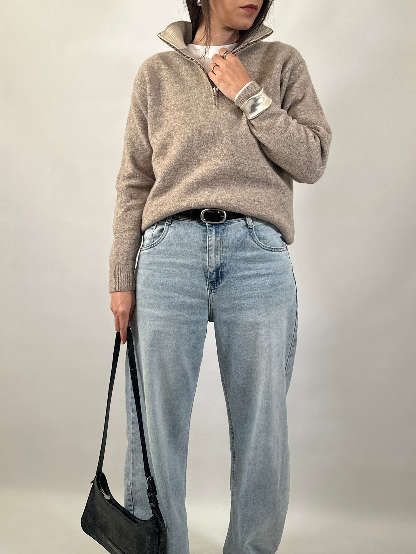 Pure Lambswool Half-Zip Sweater