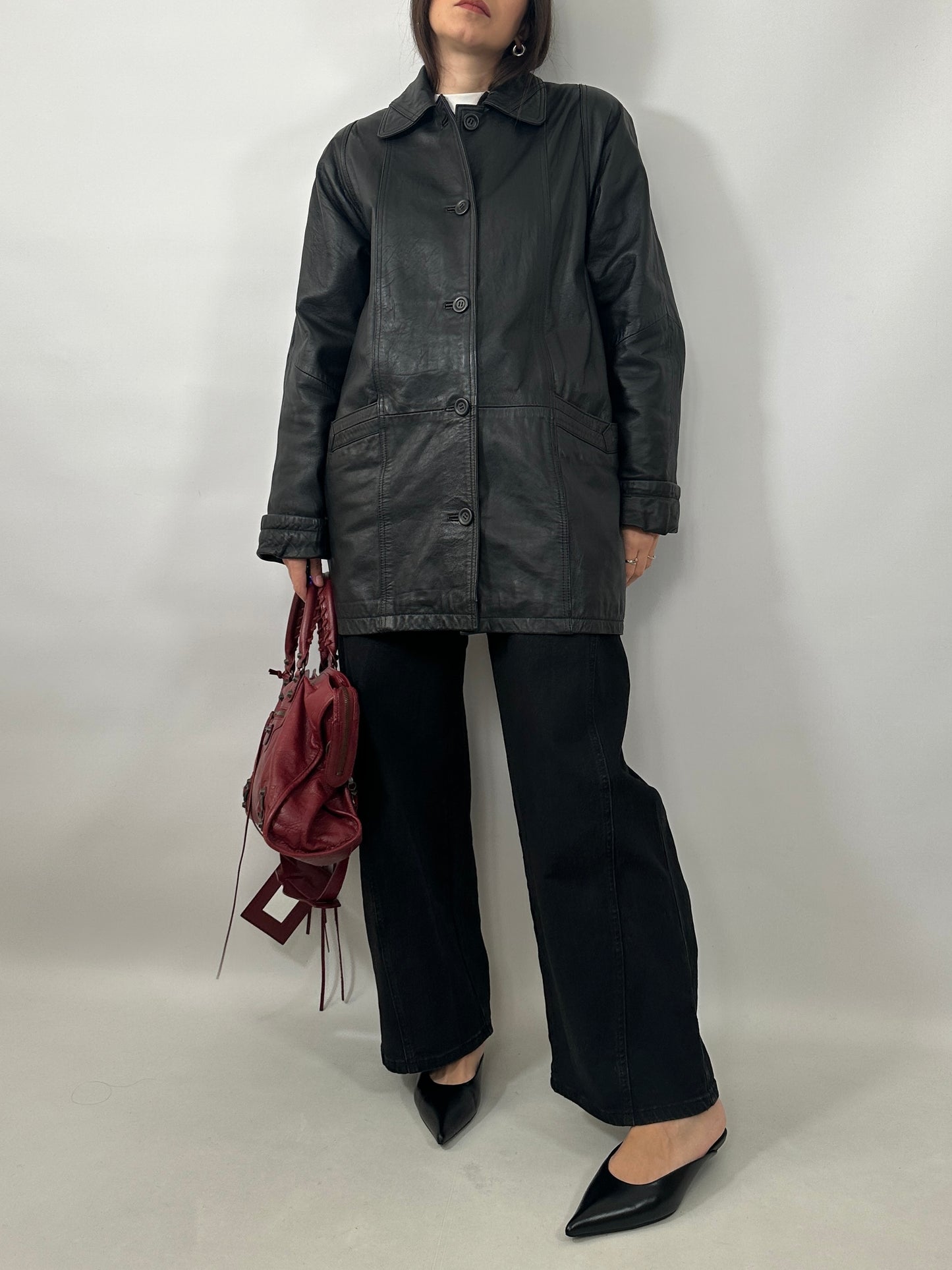 Vintage Leather Car Coat