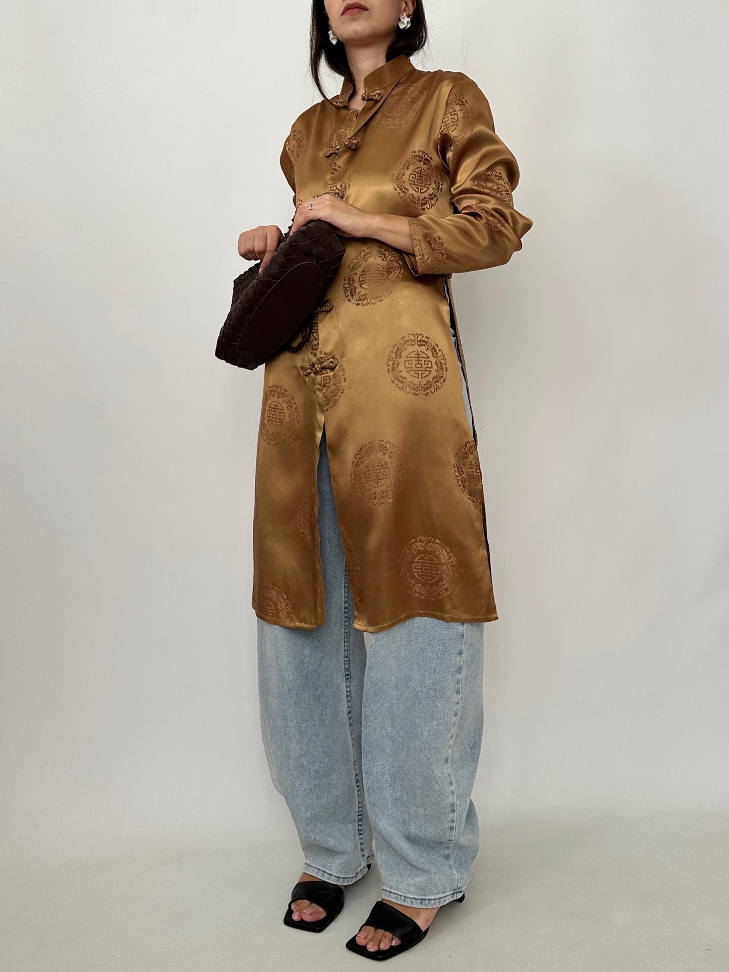 Silk Jacquard Mandarin Tunic
