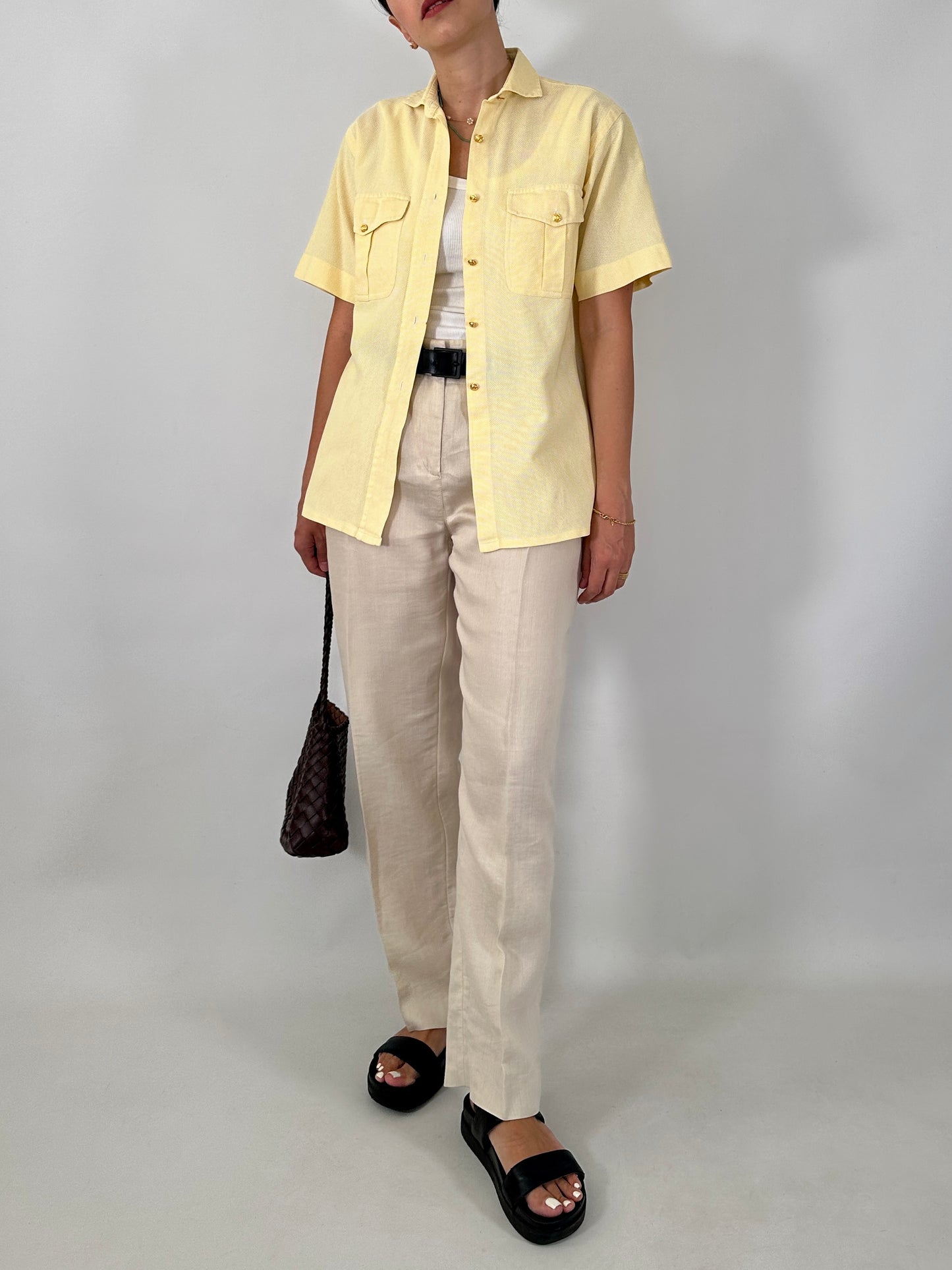 Max&co tailored linen-blend pants
