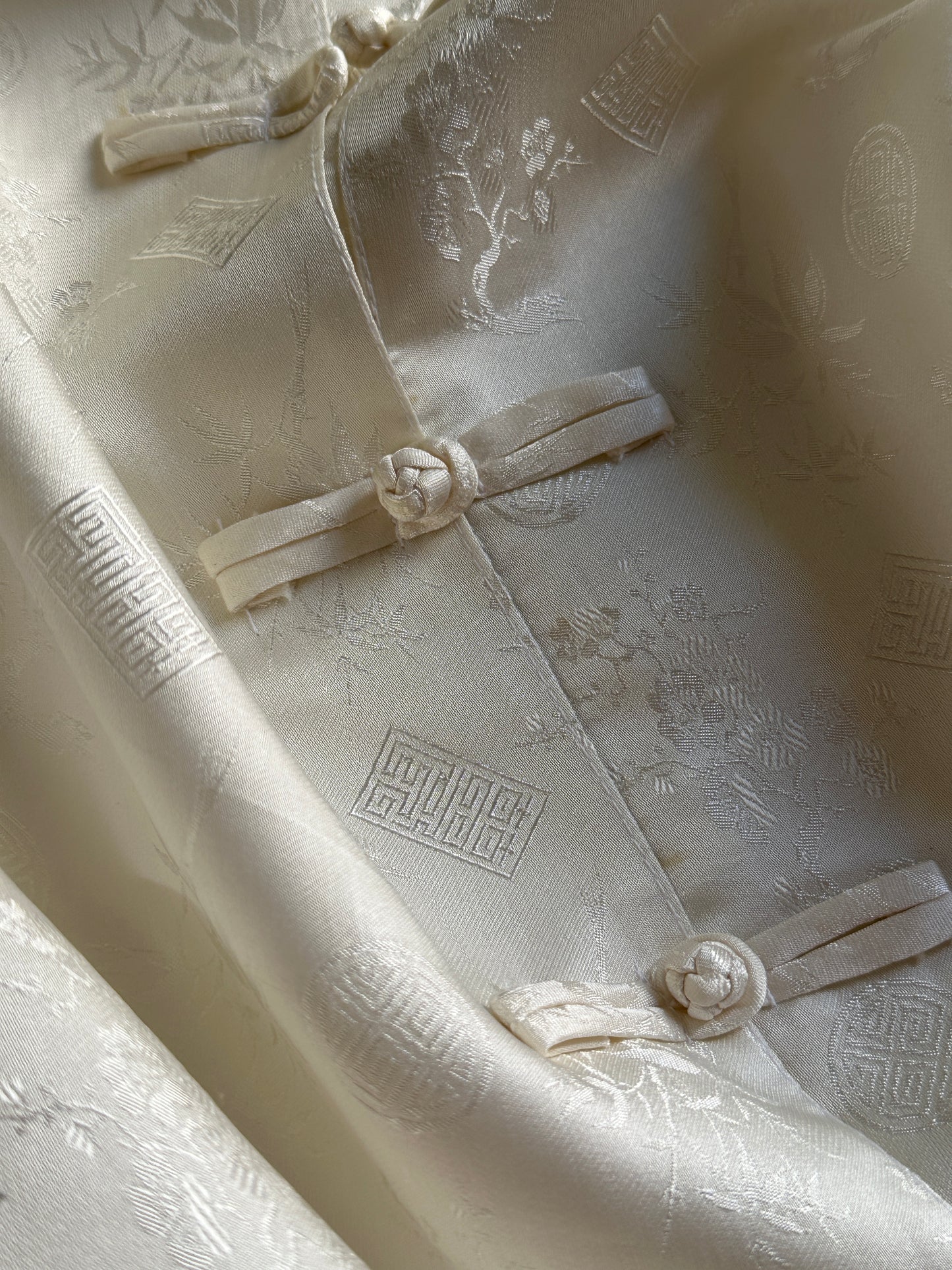 White Silk Oriental Dress - New with Tag