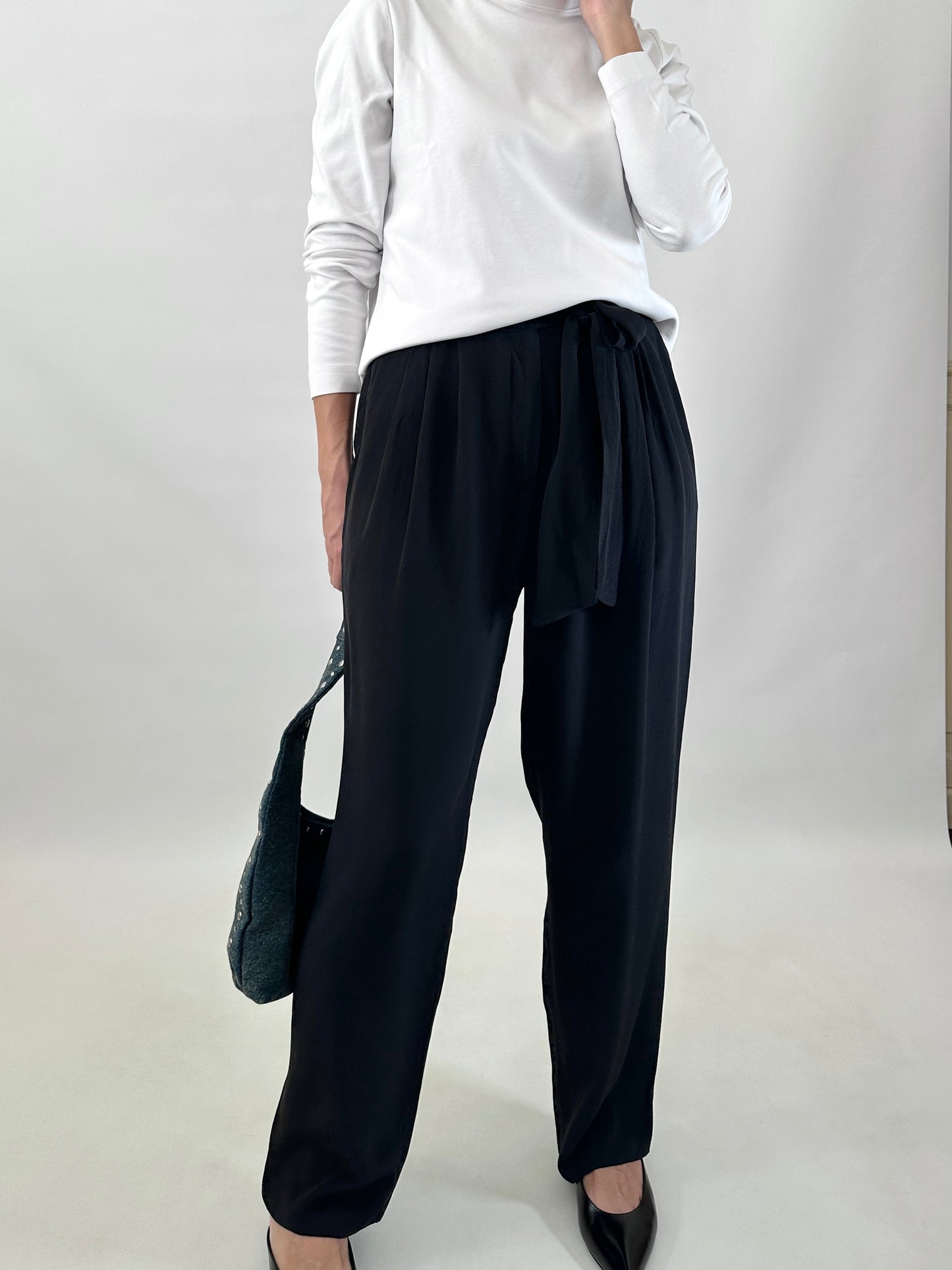 Valentino pure silk carrot fit trousers