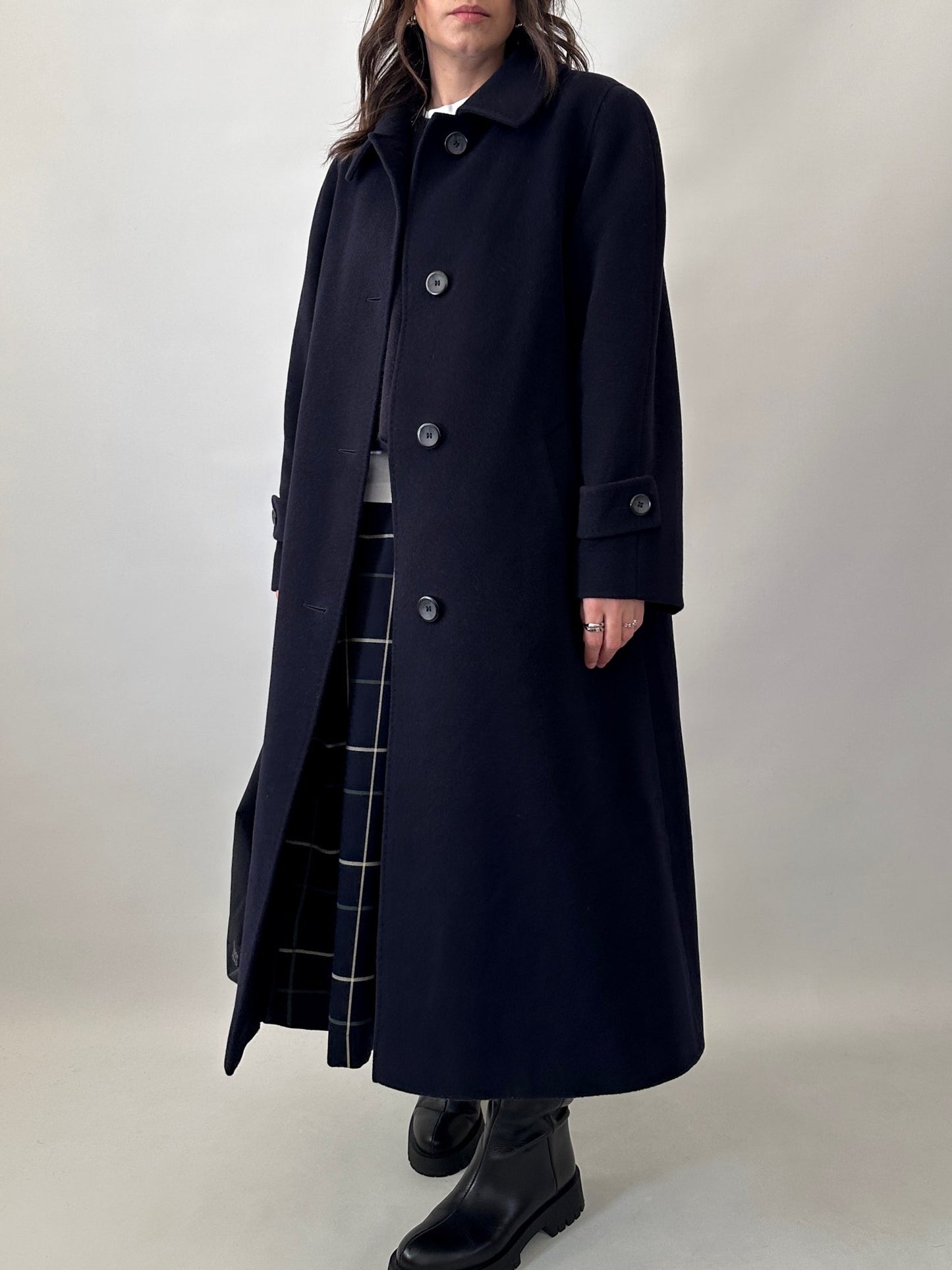 Vintage blue wool and angora coat