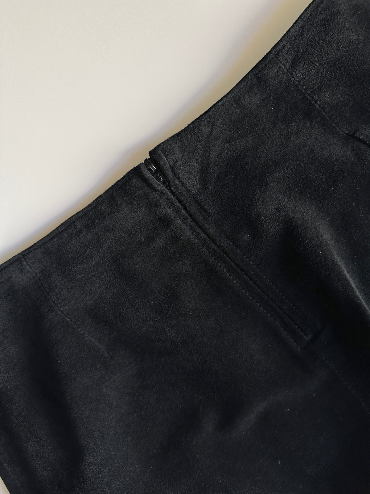 Black Suede Cut-Out Skirt