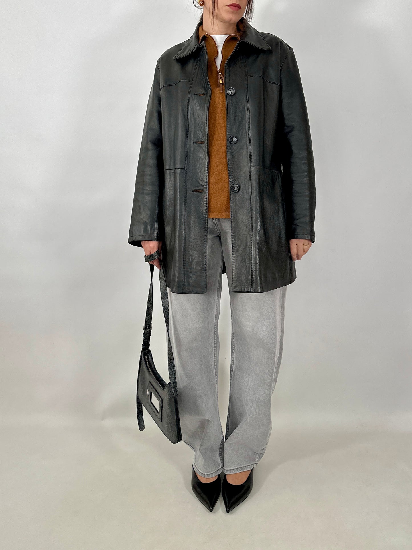 Classic real leather jacket