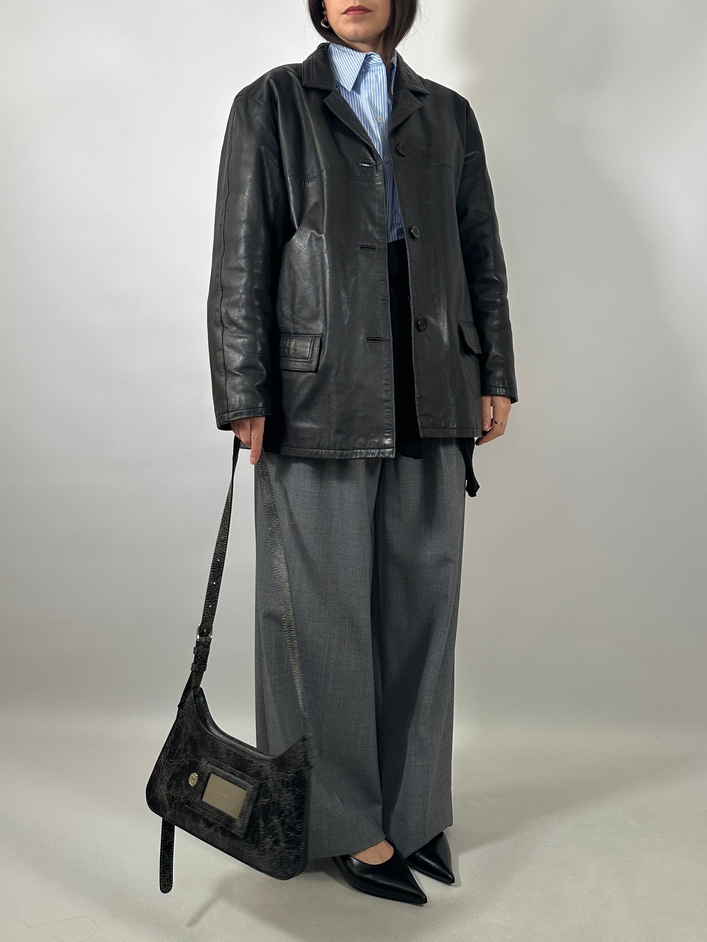 Classic Vintage Black Leather Jacket