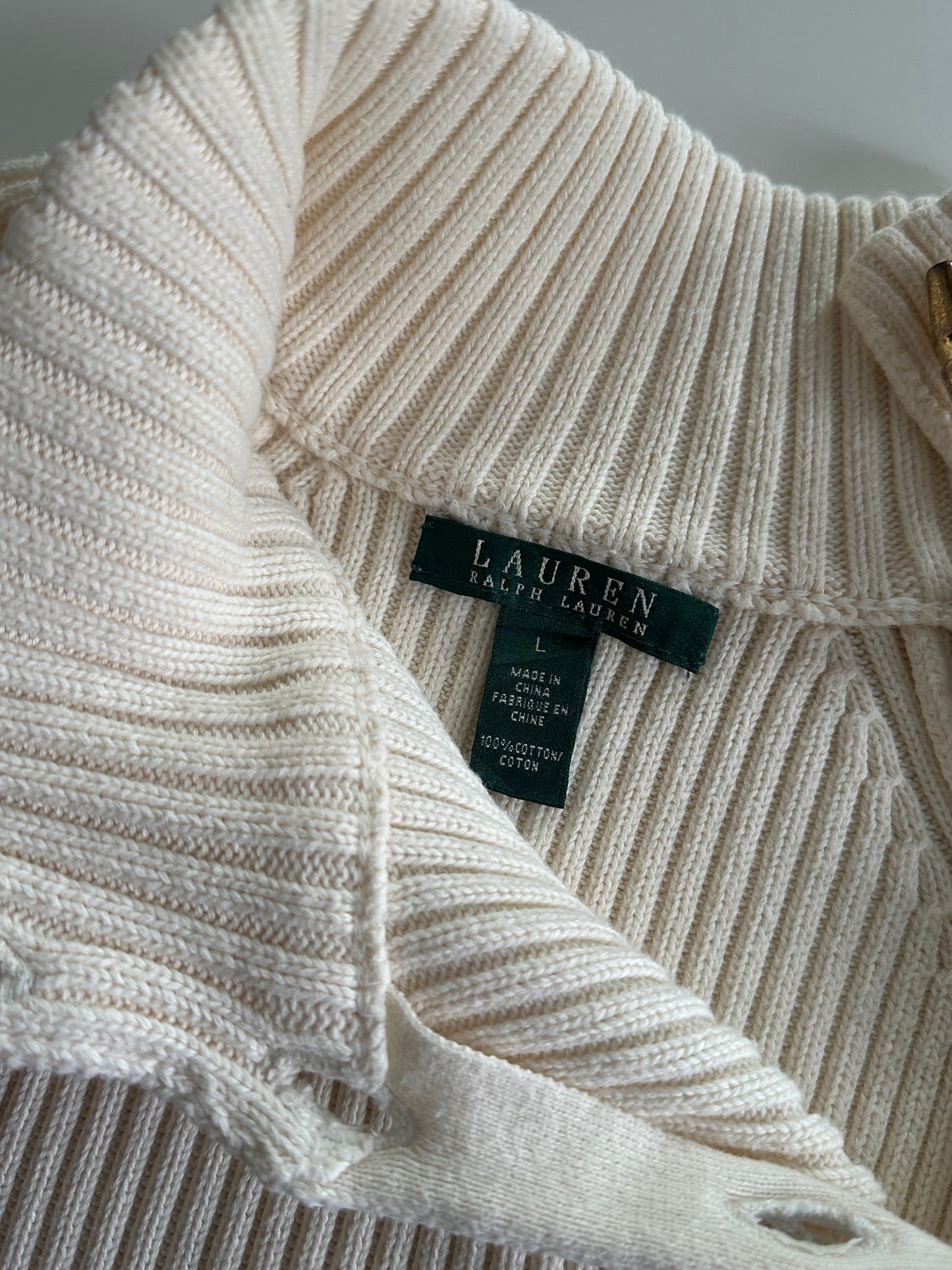 Pure Cotton Ribbed Sweater by Ralph Lauren
