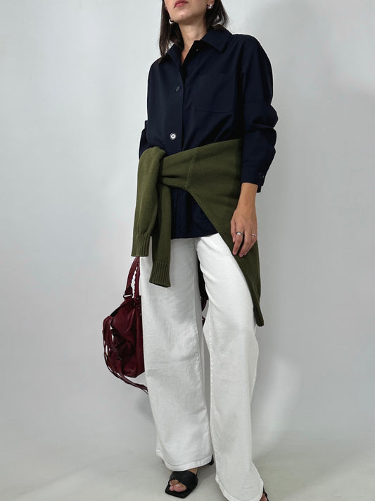 Max Mara Navy Wool Overshirt