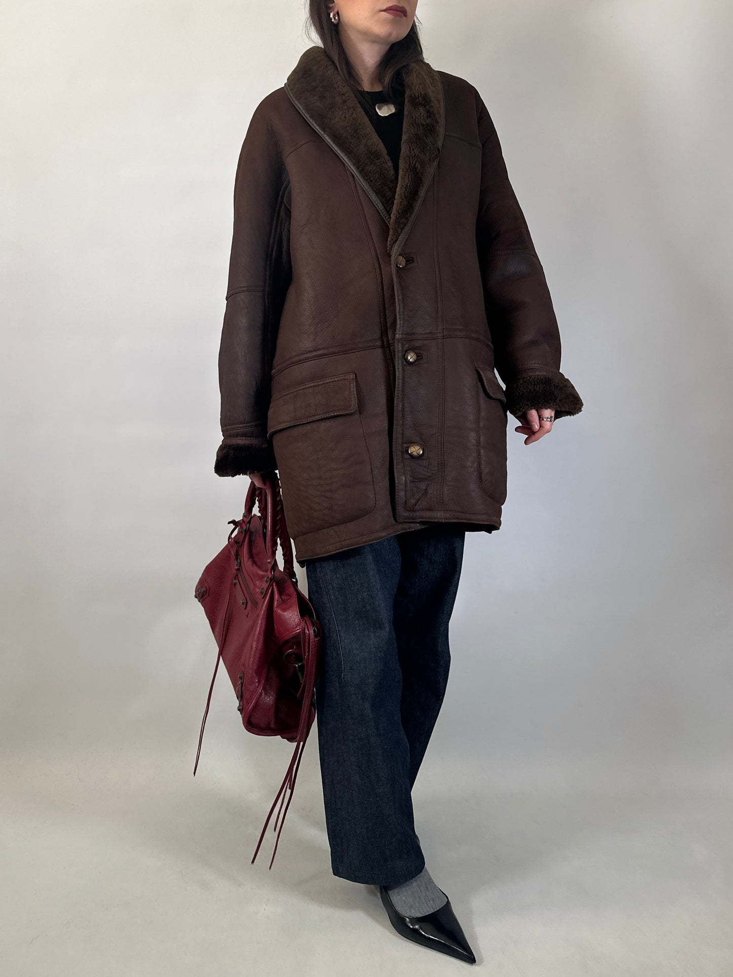 Vintage Brown Shearling Jacket