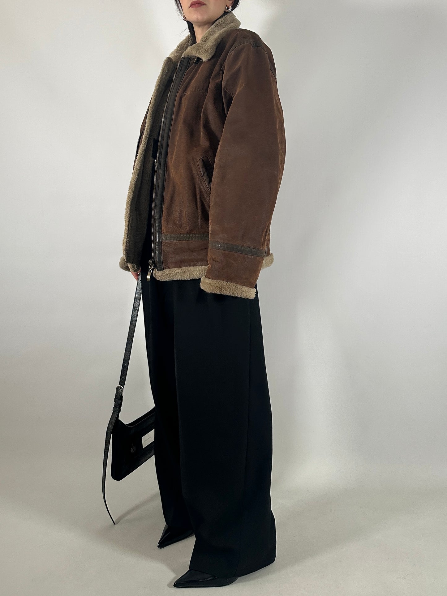 Aviator-Inspired Shearling Jacket