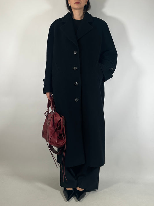 Vintage Black Wool Coat Carisma by Valentino