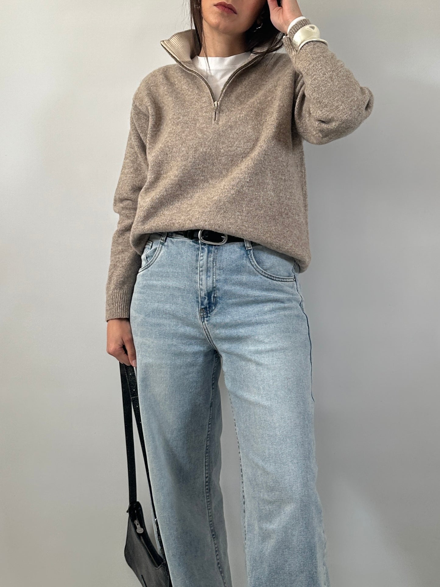 Pure Lambswool Half-Zip Sweater