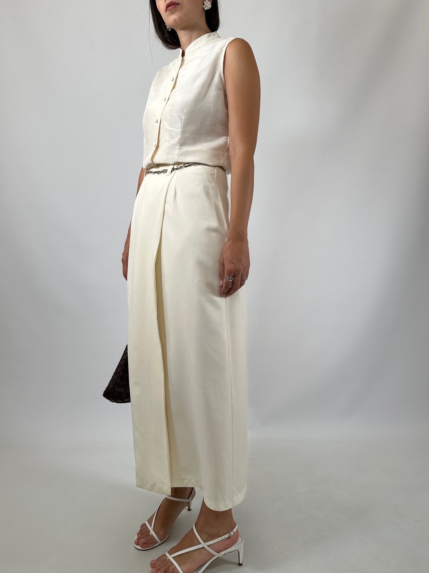 Vintage Wrap Midi Skirt