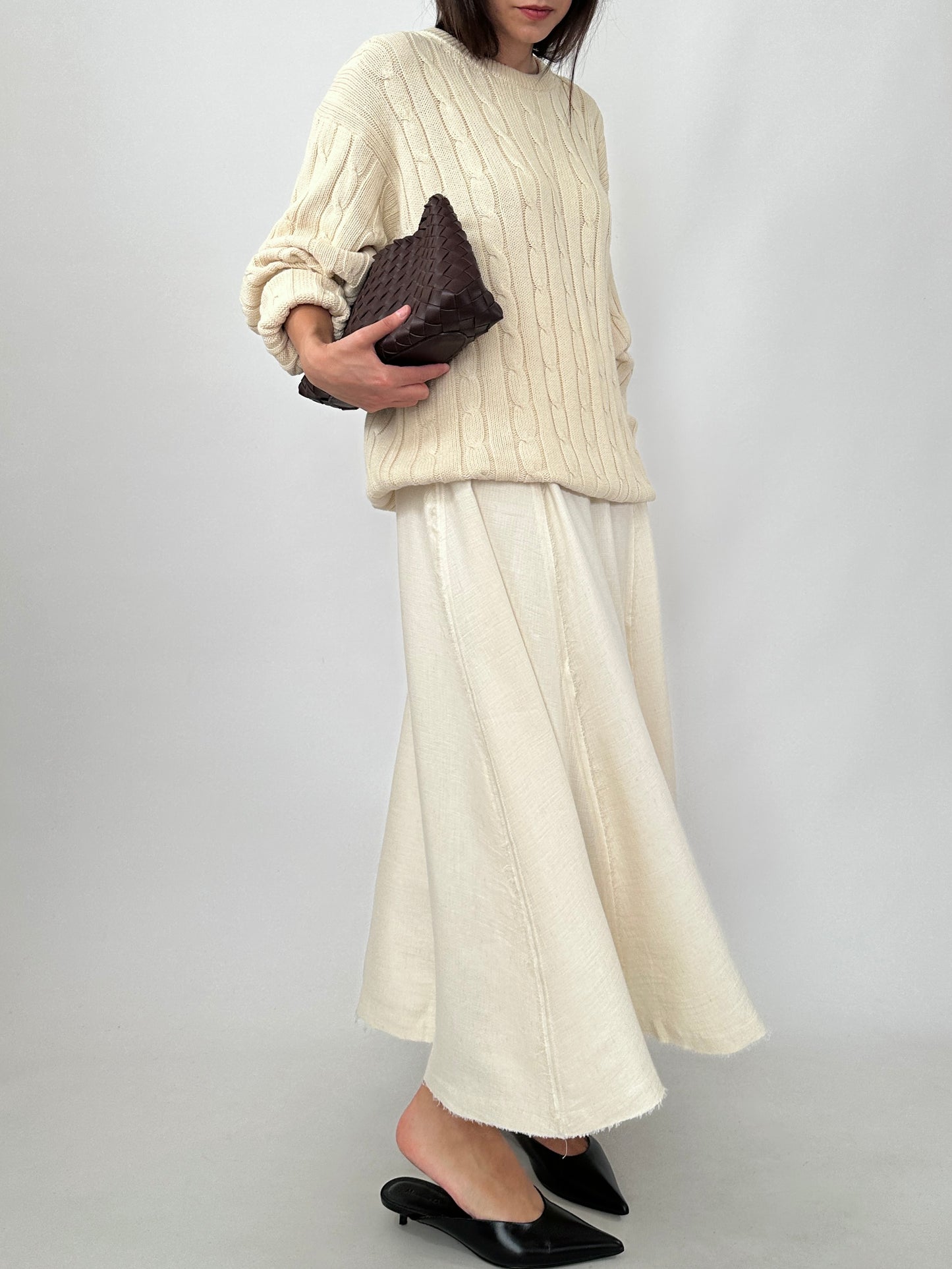Cream Cable Knit Pure Cotton Sweater