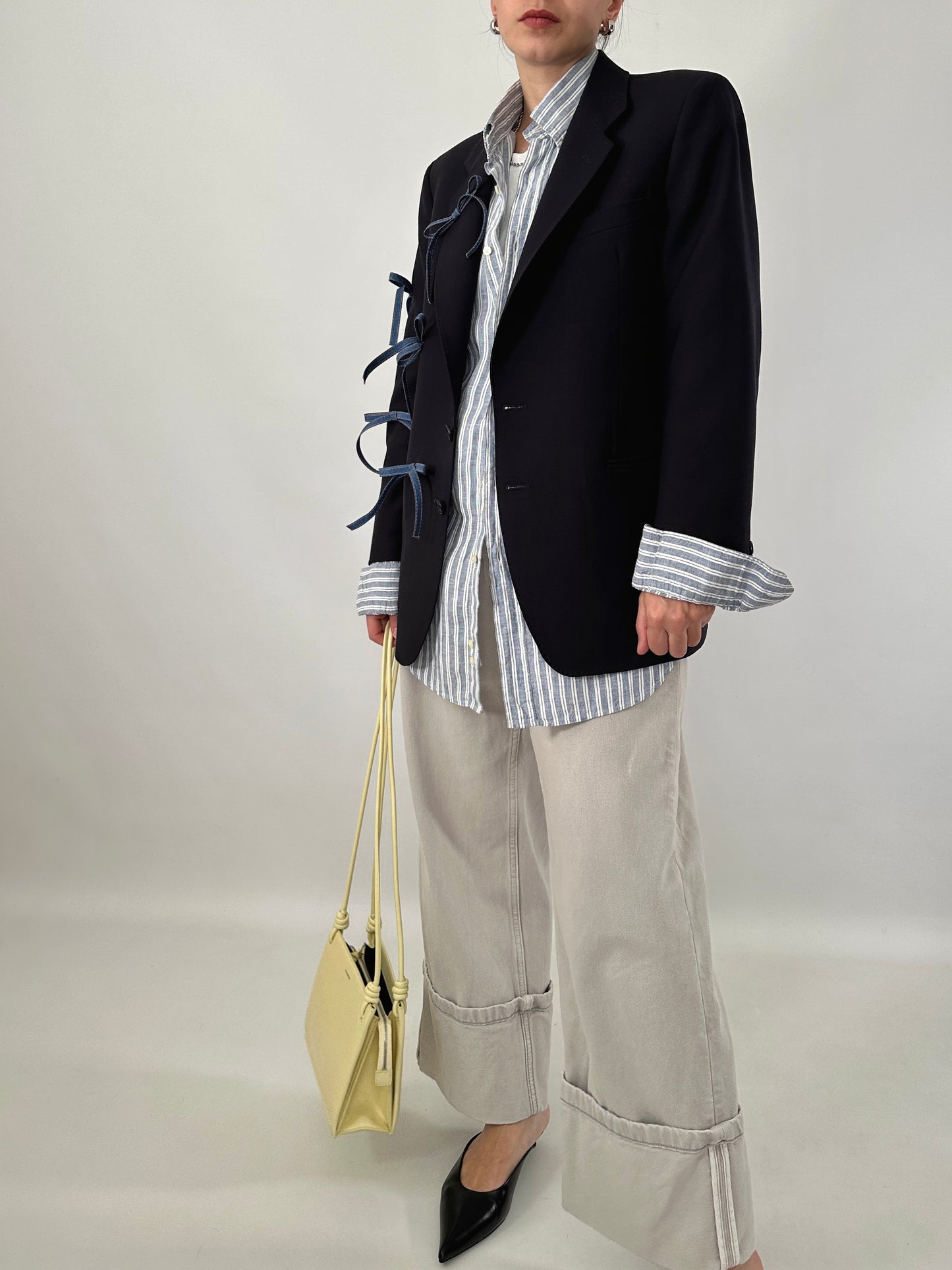 Reworked blue vintage men blazer
