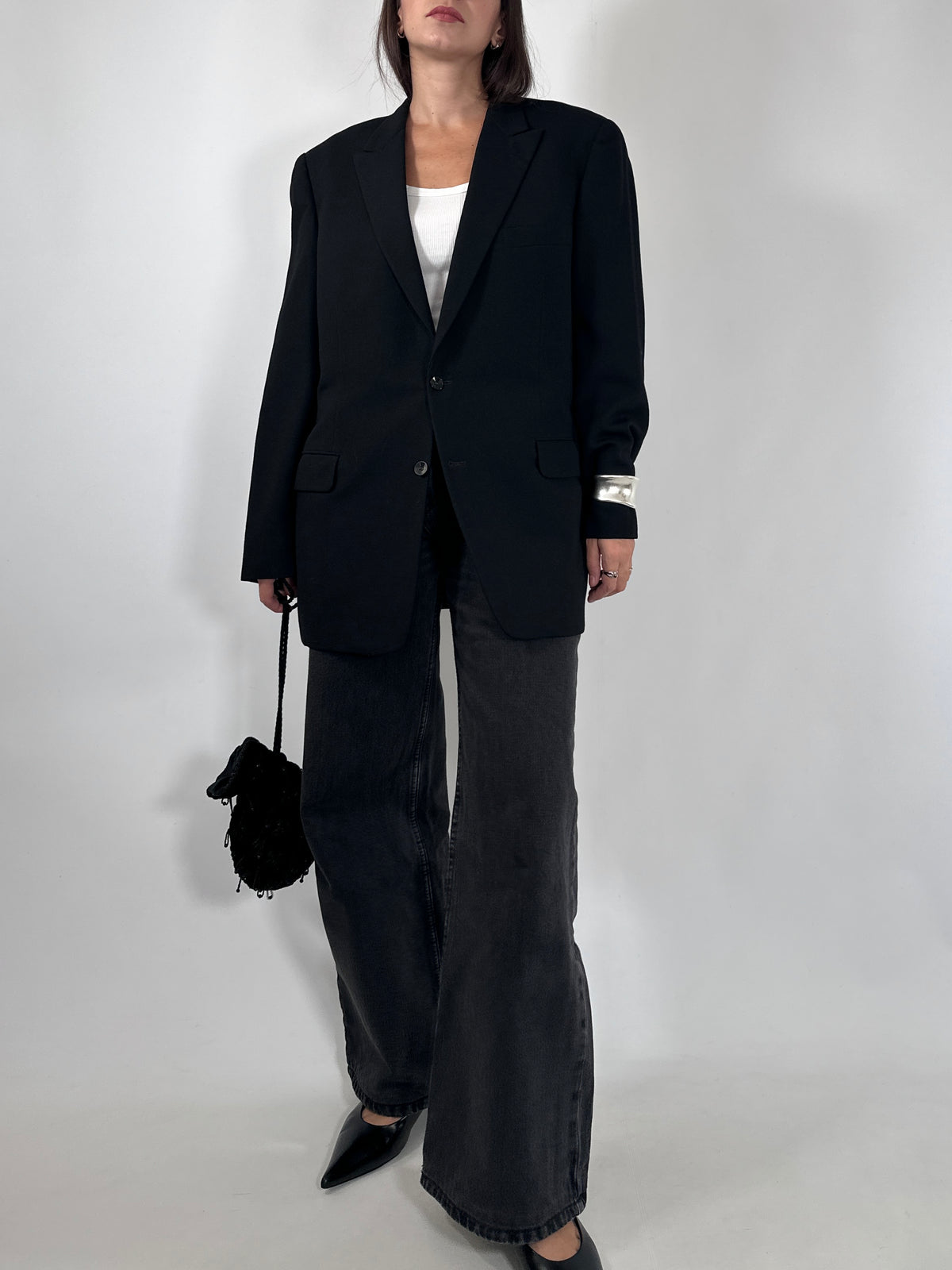 Black Wool Tailored Blazer
