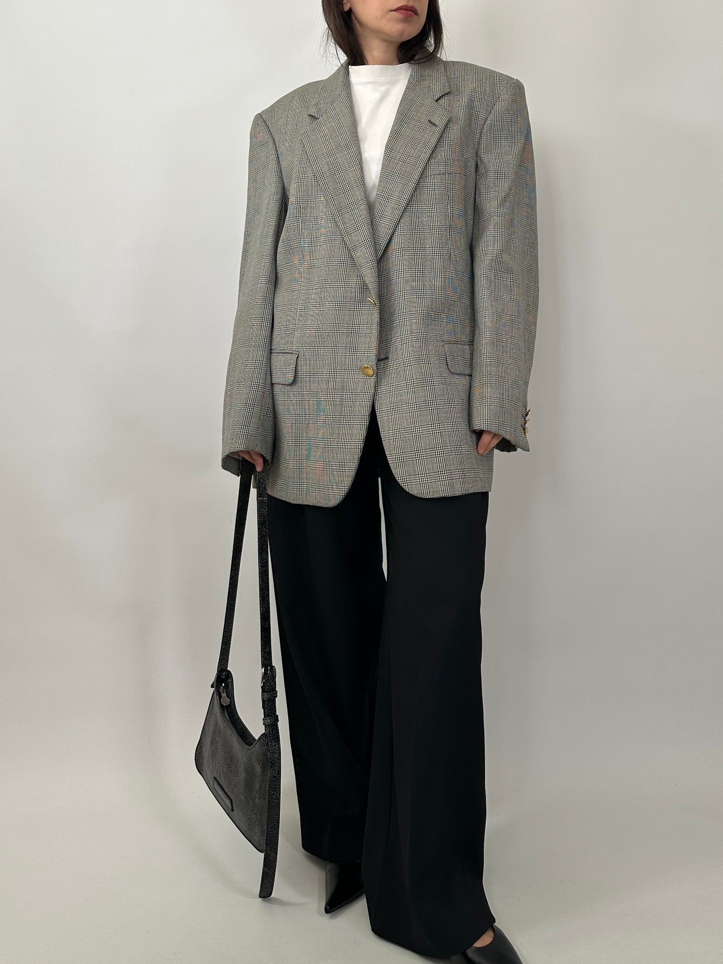 Vintage Valentino Check Wool Blazer